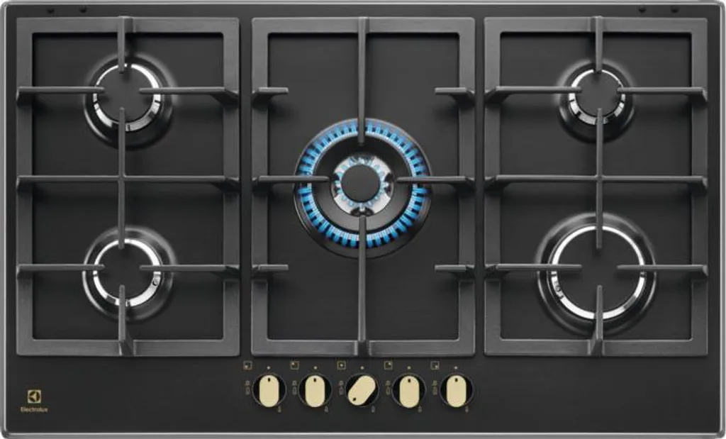 Electrolux KGS9536RN, Black, Built-in, 87 cm, Gas, 5 burners