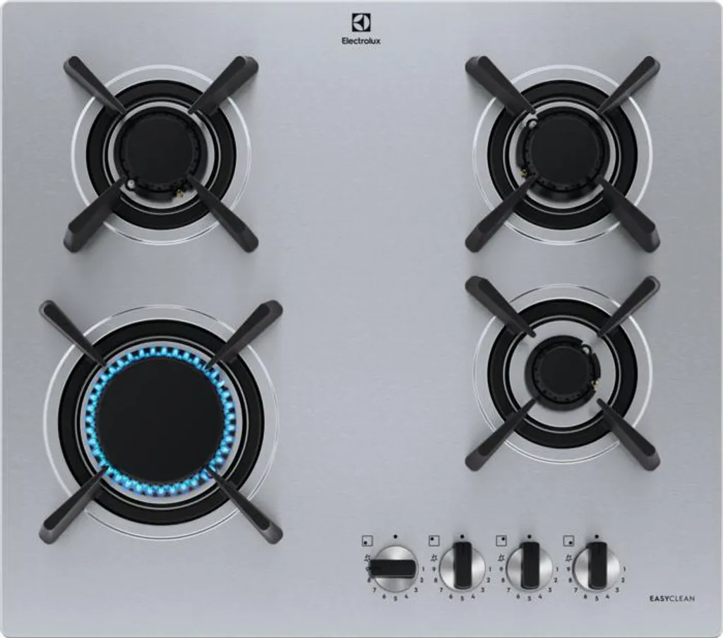 Electrolux KGU643723Z Stainless Steel Integrated 60 cm Gas Hob with 4 Zones