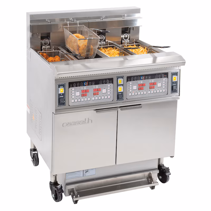 Electric deep fryer with filtration 4 x 12 liters 17+17kW CFPF124 Casselin