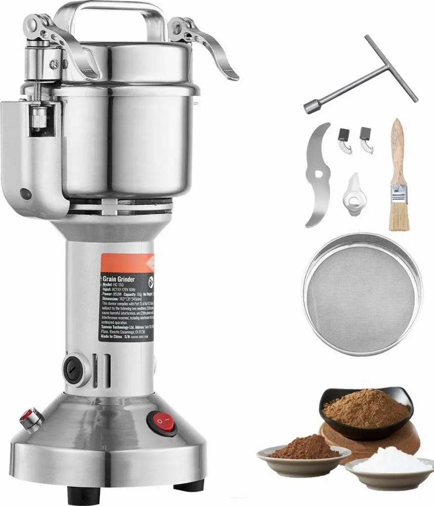 StarTech Electric grain mill 2 kW - corn mill 750 g - herb mill for grains and spices - powerful kitchen machine