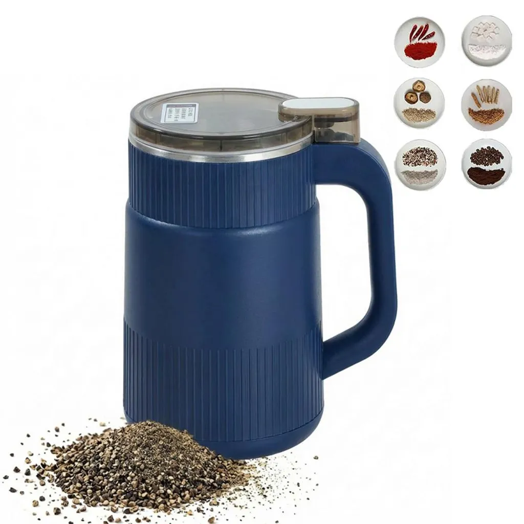Slyrun Electric grain mill 200W, 1L stainless steel coffee grinder, 28000 rpm, 8 blades, 10s fast grinding, fine grinding, overheat protection, quiet, for grains & spices