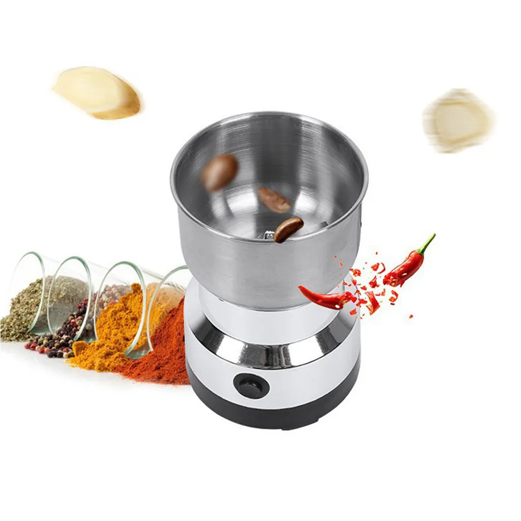 Dopwii Electric coffee grinder, 150W portable grinder, stainless steel grinder for coffee beans, flax seeds, nuts, spices, and grains
