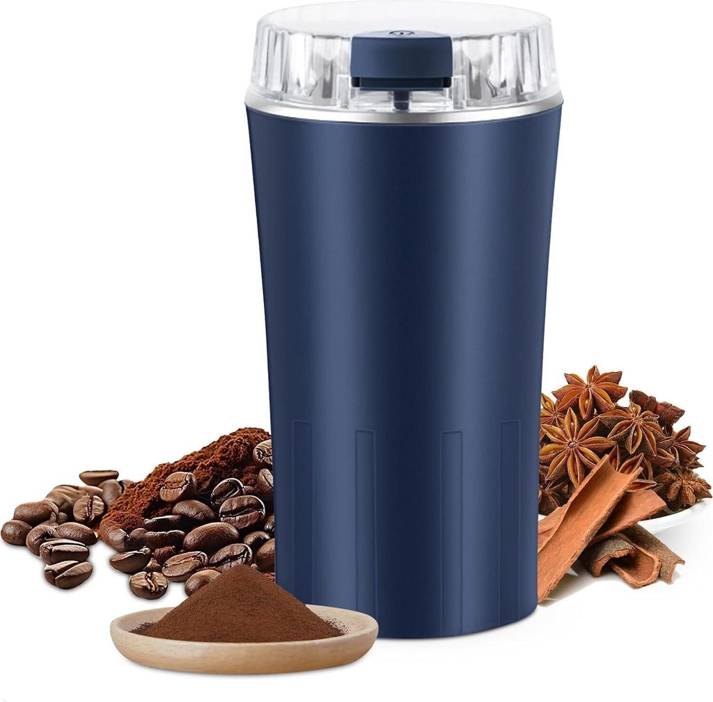 Slyrun 300W Stainless Steel Electric Coffee Grinder – BPA-Free Spice Grinder | Automatic Grinder with Cleaning Brush