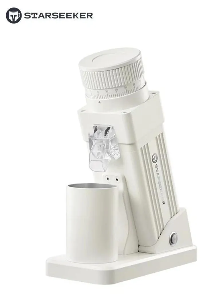 StarTech Electric Coffee Grinder - A20122 Conical Burr Grinder - 55 mm Titanium Grinding Cone - 11+ Grind Settings - 72 W - 110 V - EU Plug - Light Grey