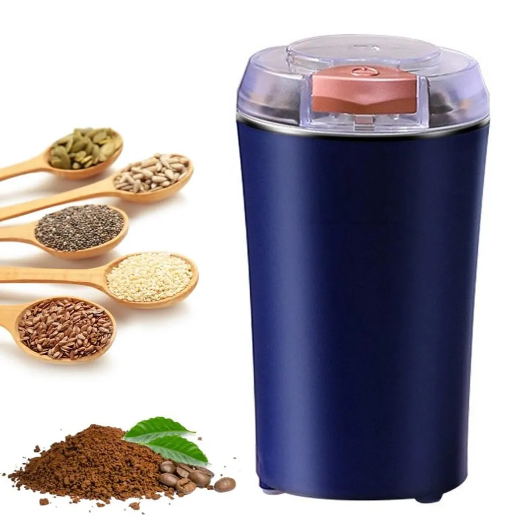 Slyrun Electric coffee grinder, multifunctional spice grinder, 200W fast grinding, 6 stainless steel blades, for beans, grains & herbs, household