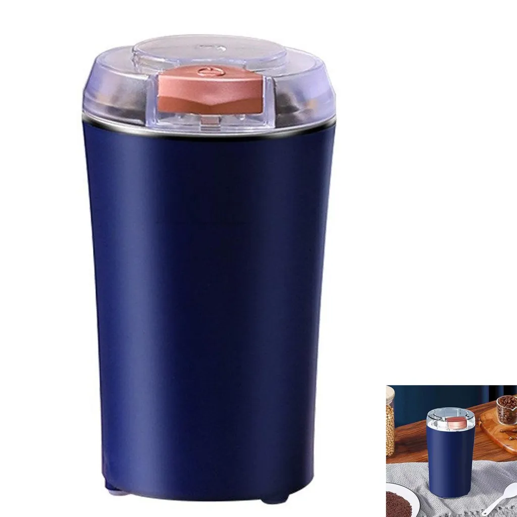 Welikera Electric Coffee Grinder, Portable Spice Grinder, 6-blade Stainless Steel Blade, for Beans, Herbs & Spices, Kitchen & Travel, Blue