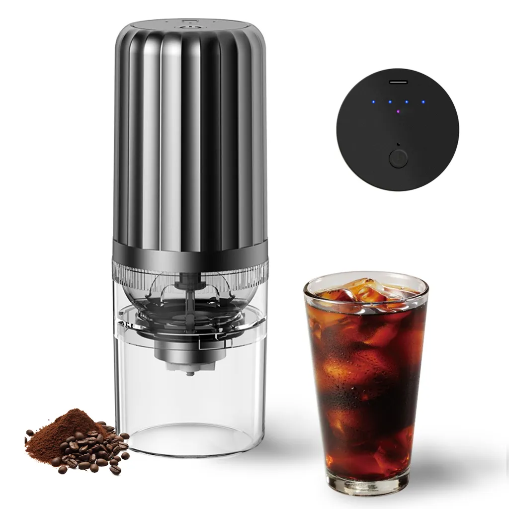 keepgogo Electric coffee grinder, coffee mill, coffee machine with 360° grind adjustment, 2 modes, electric spice grinder, rechargeable coffee bean grinder