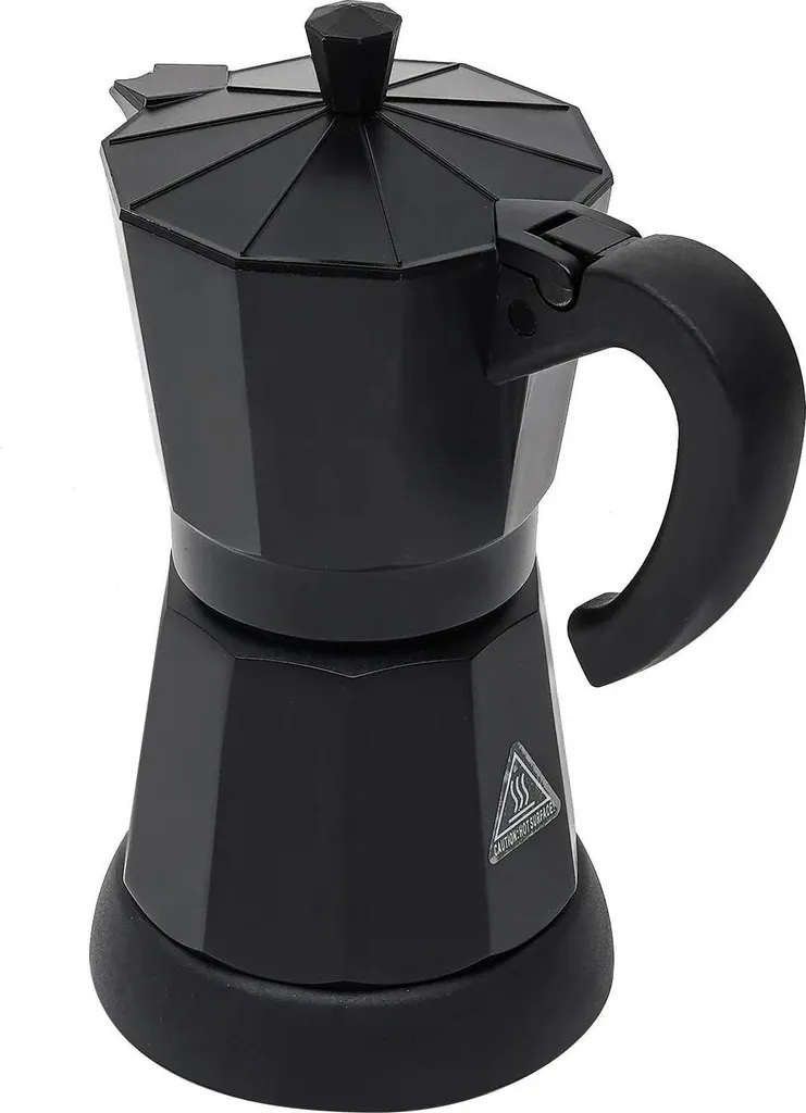 StarTech Electric espresso maker - Moka pot - 300 ml - 480 W - EU plug 220–240 V - Aluminum - 4 MPa safety valve - Base with 1 m cable - Black