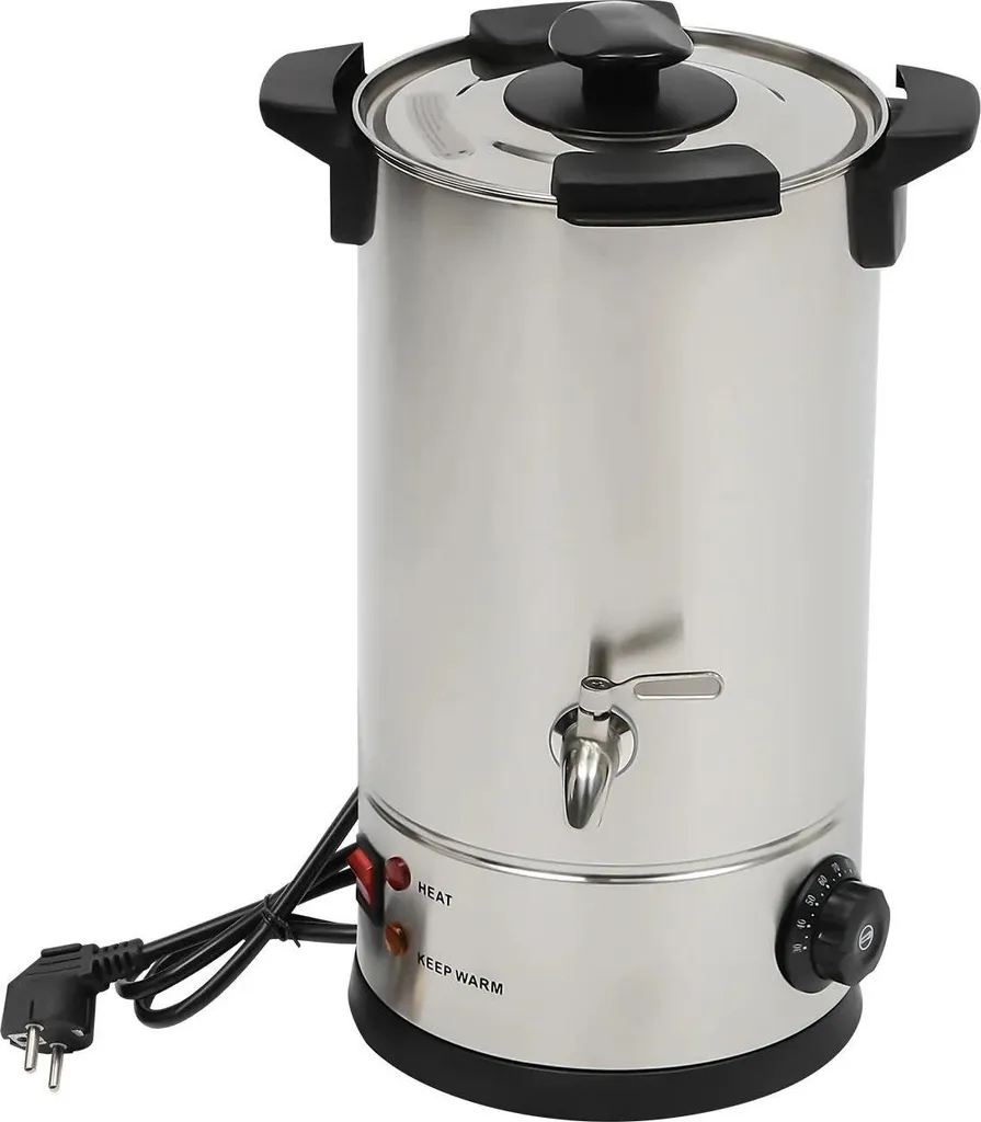 StarTech Electric wax melter - 10L wax melting pot - Temperature control - Easy pouring spout - For candle making - Silver