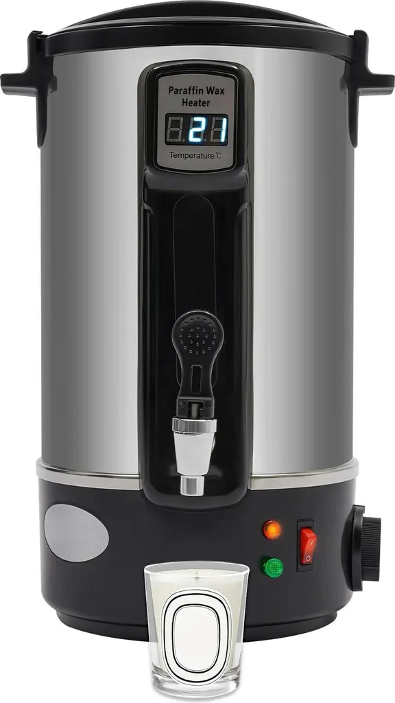 StarTech Electric wax melter and warmer - melting pot - 8 l capacity - stainless steel 201 - temperature adjustable 30–100 °C - for candle making - black