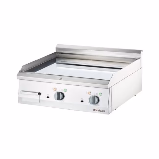 Stalgast Electric griddle plate, chrome-plated, tabletop model, series 700 Nd - smooth, 800 x 700 x 250 mm (W x D x H)