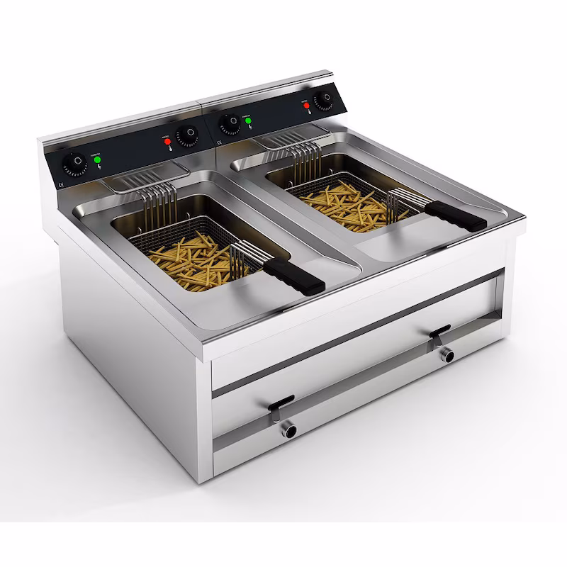 CombiSteel Electric table fryer 2x12l 2x9kw