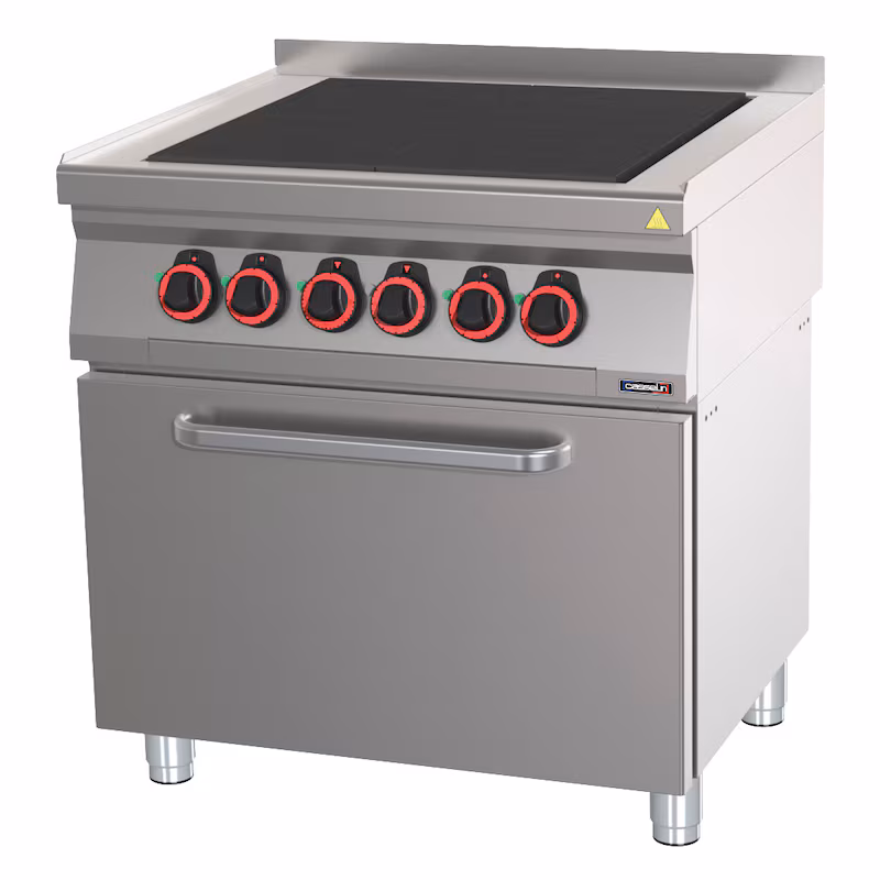 Electric stove with 4 Coup de Feu hobs and ventilated electric oven GN 1/1 80 - Line 700 C7FOE4PFV80 Casselin