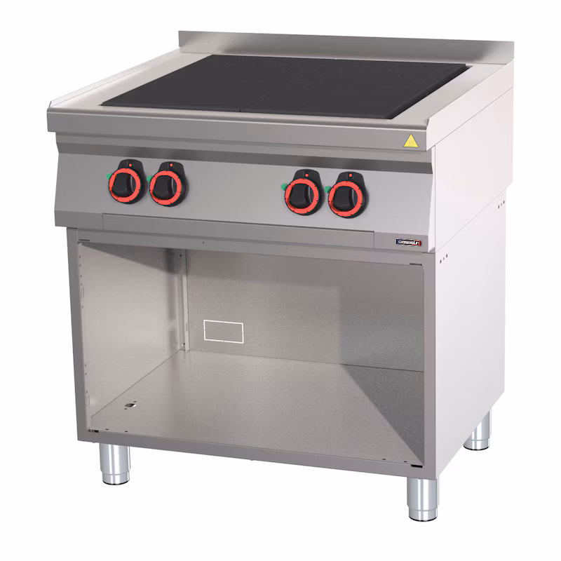 Electric stove with 4 Coup de Feu hobs and base unit 80 - Line 700 C7FOE4P80S Casselin