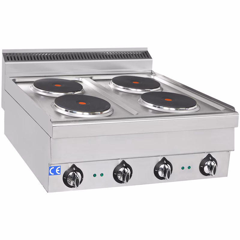 Electric stove with 4 round burners
