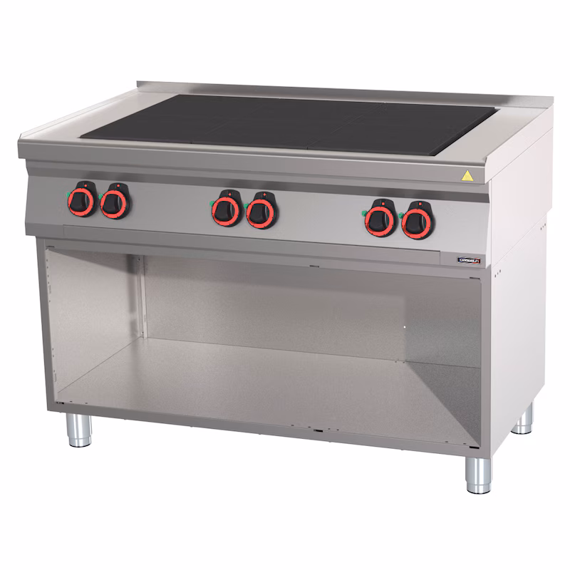 Electric stove with 6 Coup de Feu hobs and base unit 120 - Line 700 C7FOE6P120S Casselin