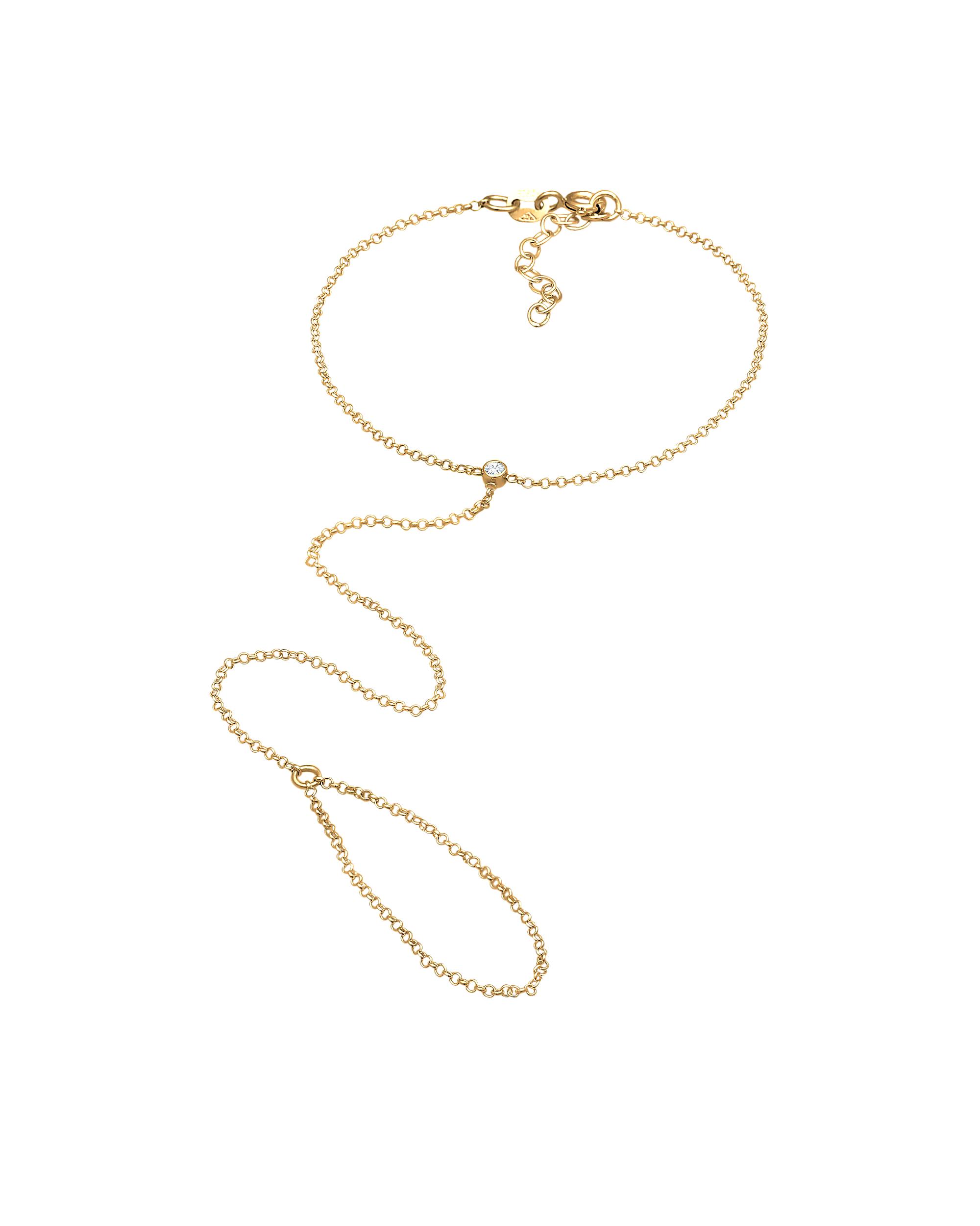 Elli Bracelet Handchain Basic Crystals 925 Silver