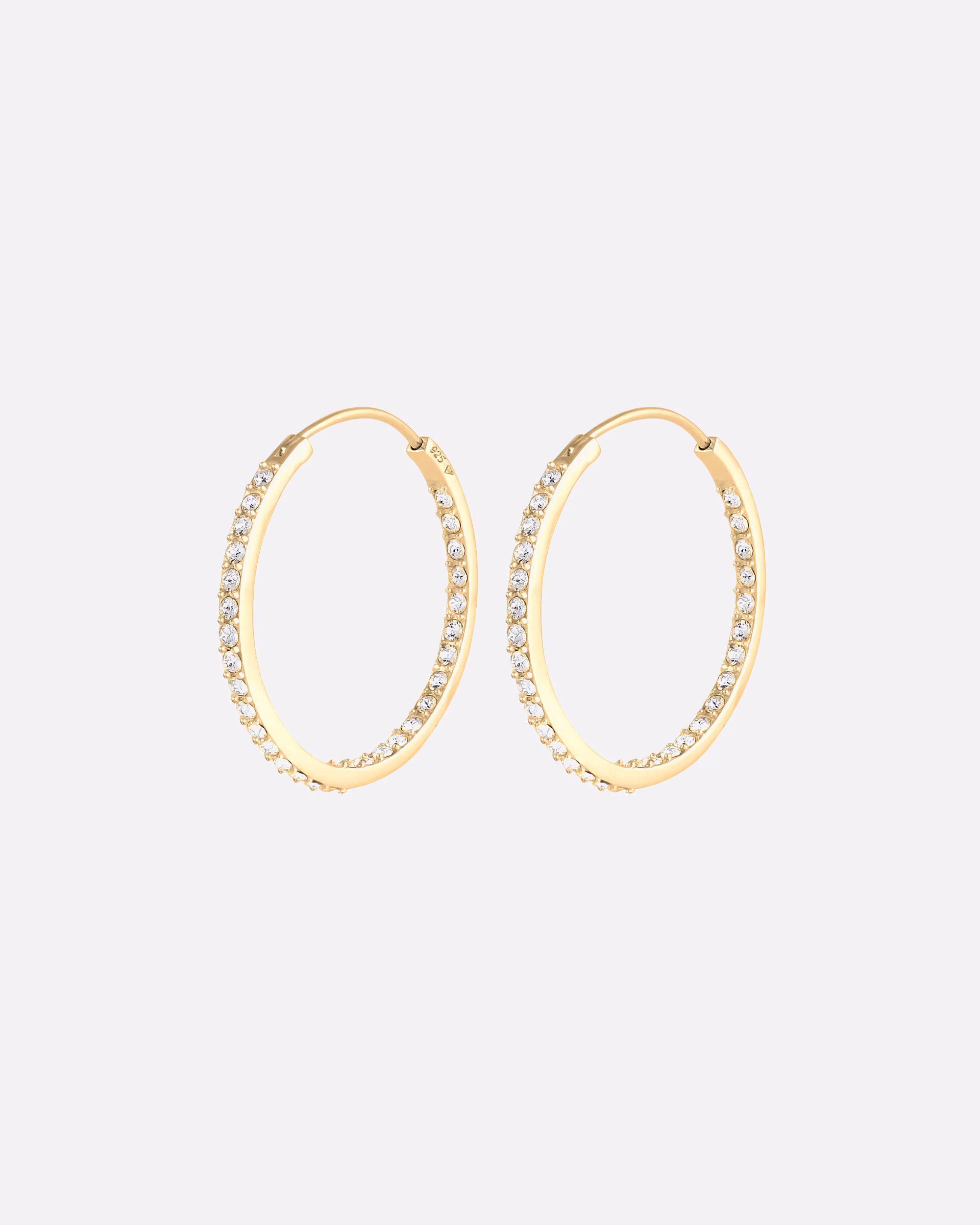 Elli hoop earrings crystals basic gold plated