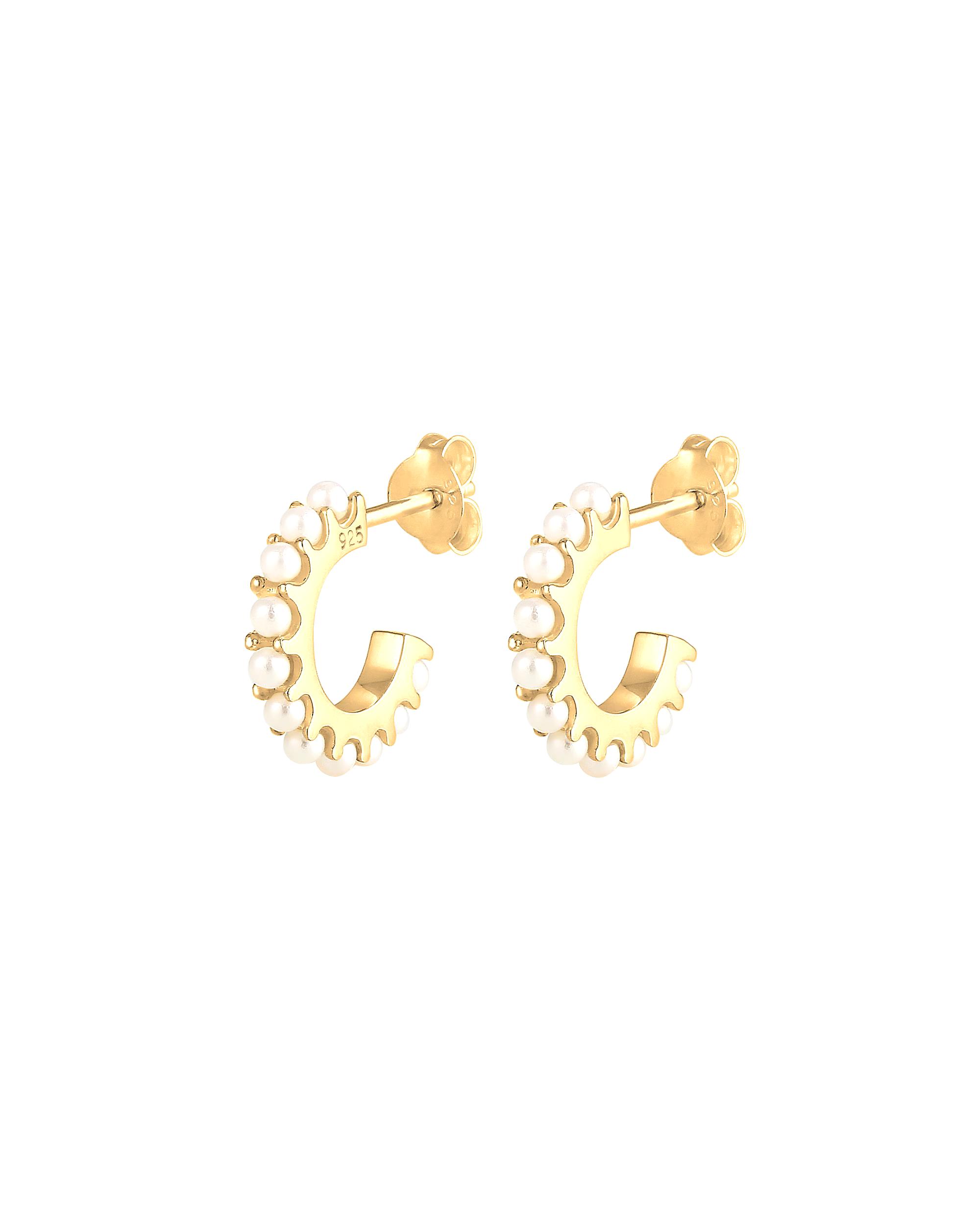 Elli Creoles Creoles Synthetic Pearls 925 Silver