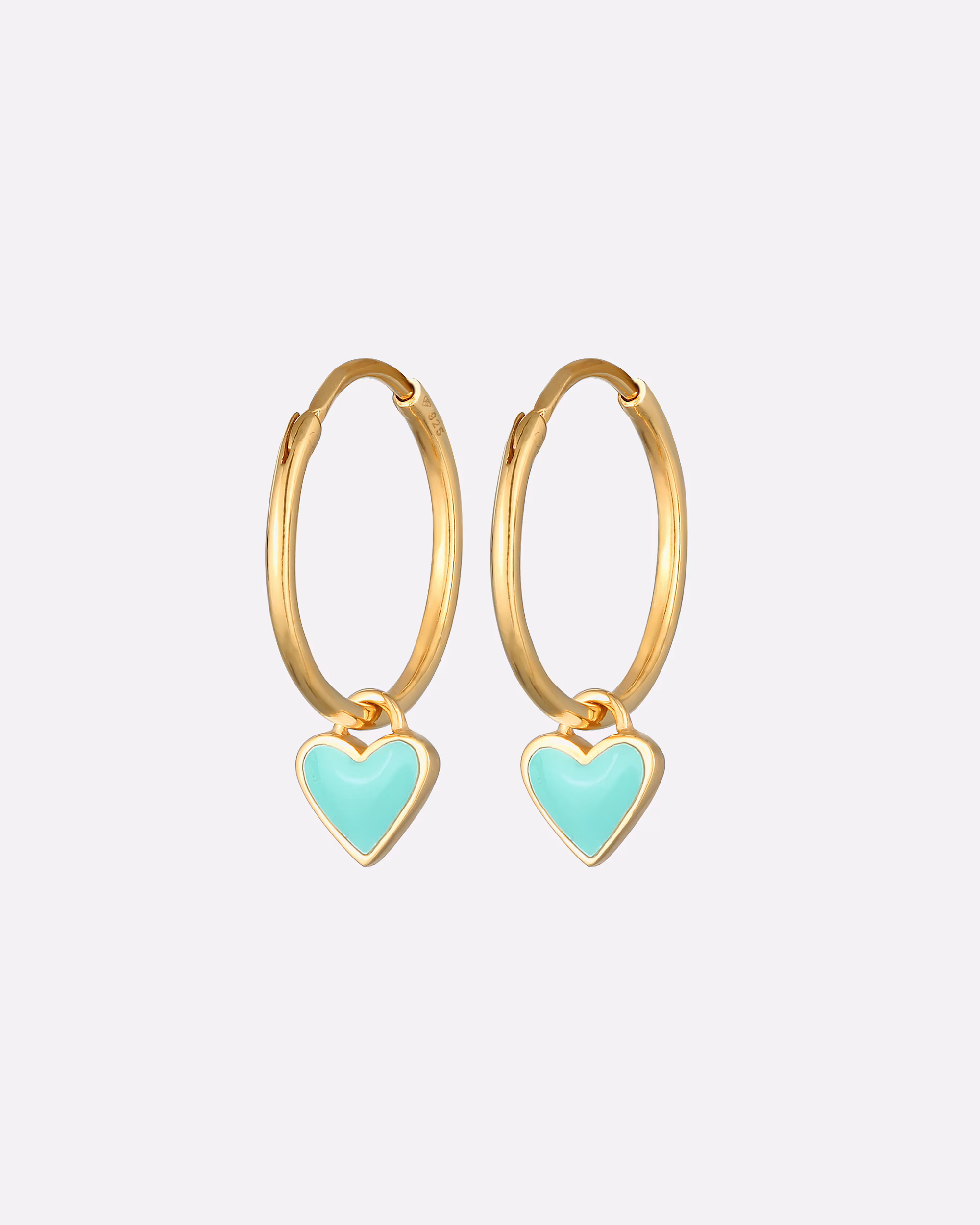 Elli hoop earrings Elli earrings hoop earrings pendant hearts enamel 925 silver
