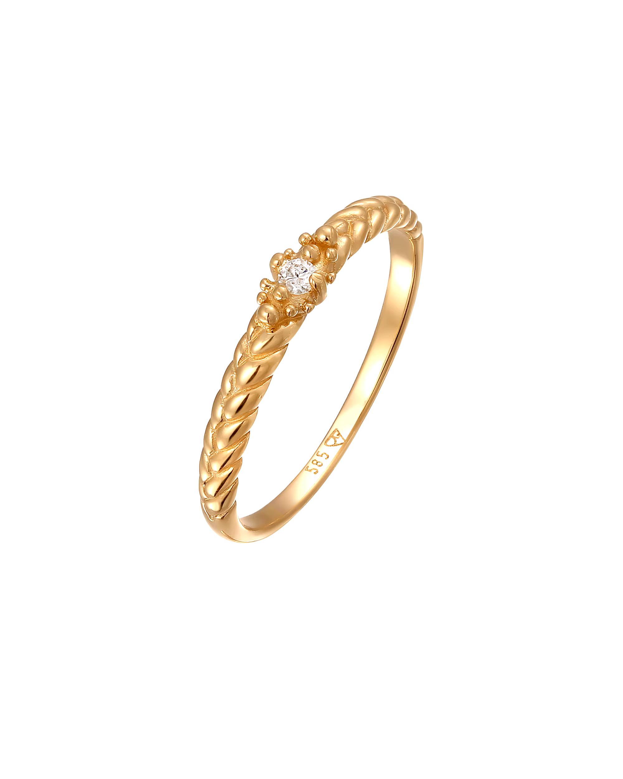 Elli DIAMONDS ring Elli DIAMONDS ring with white diamond (0.006 ct) 585 yellow gold