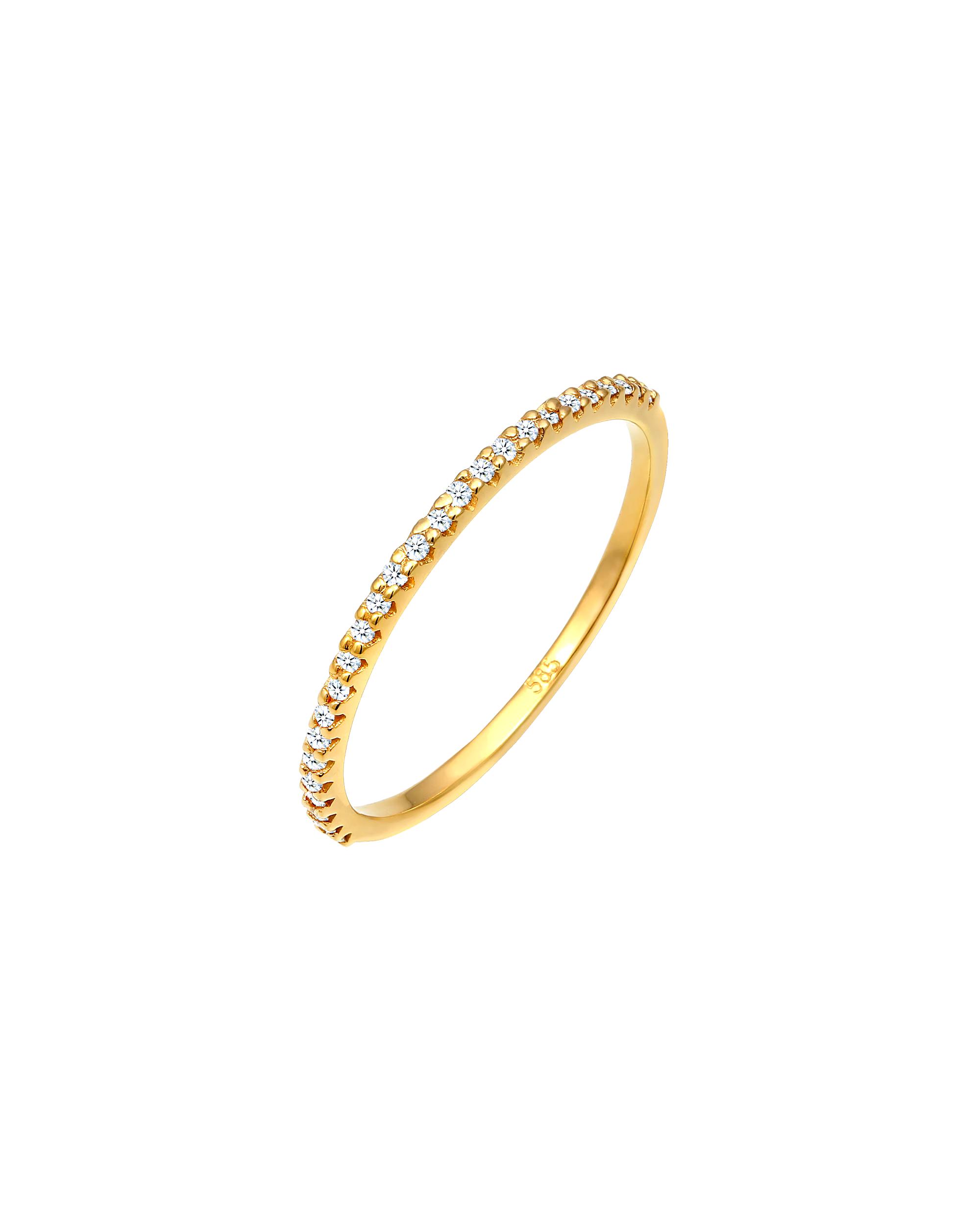 Elli DIAMONDS ring geo microsetting diamond (0.125 ct.) 585 yellow gold