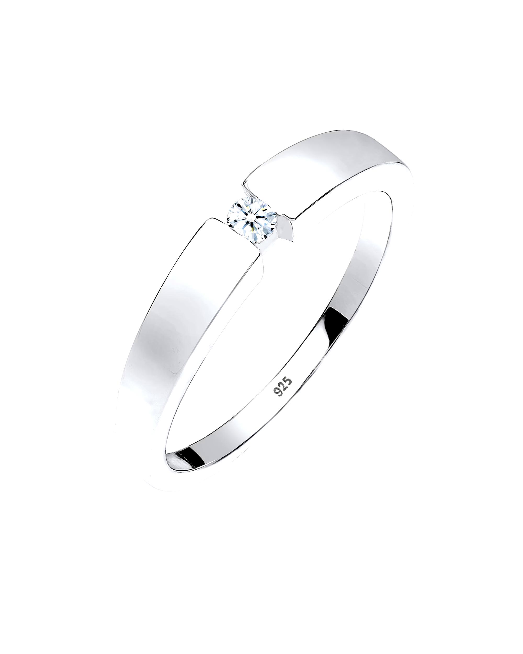 Elli DIAMONDS ring classic band ring diamond 0.06 ct. 925 silver