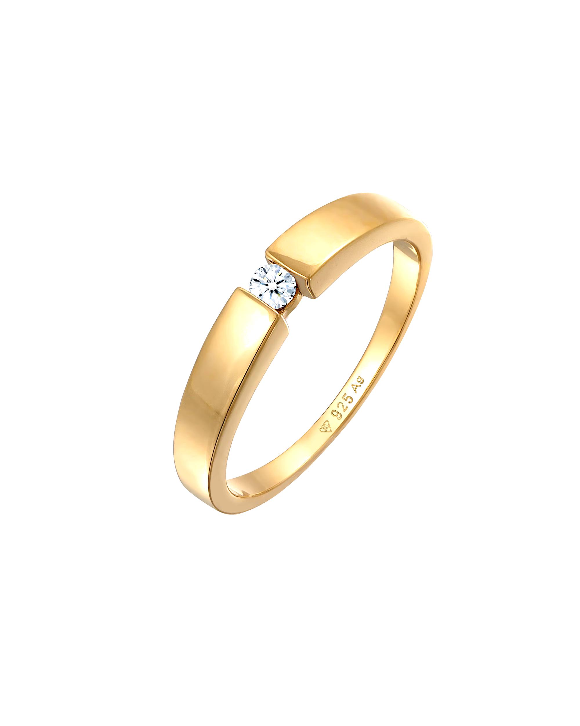 Elli DIAMONDS ring classic band ring diamond 0.06 ct. 925 silver