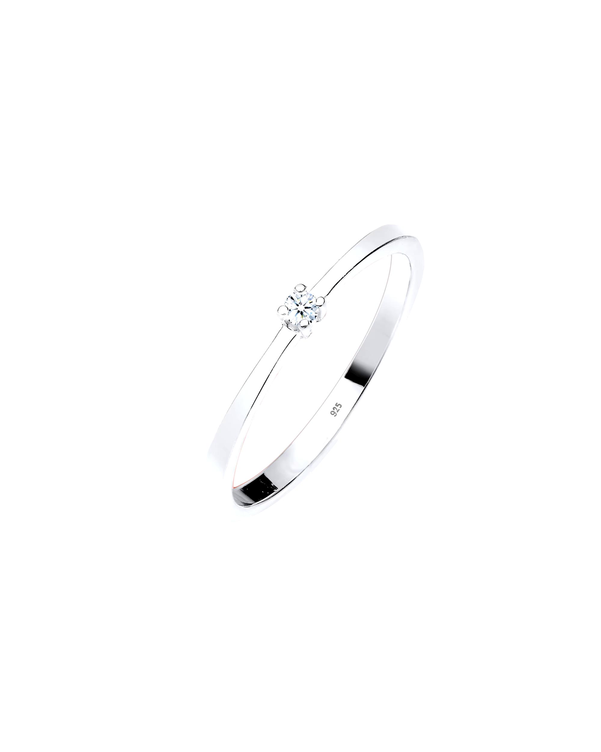 Elli DIAMONDS ring engagement solitaire diamond (0.03 ct.) 925 silver