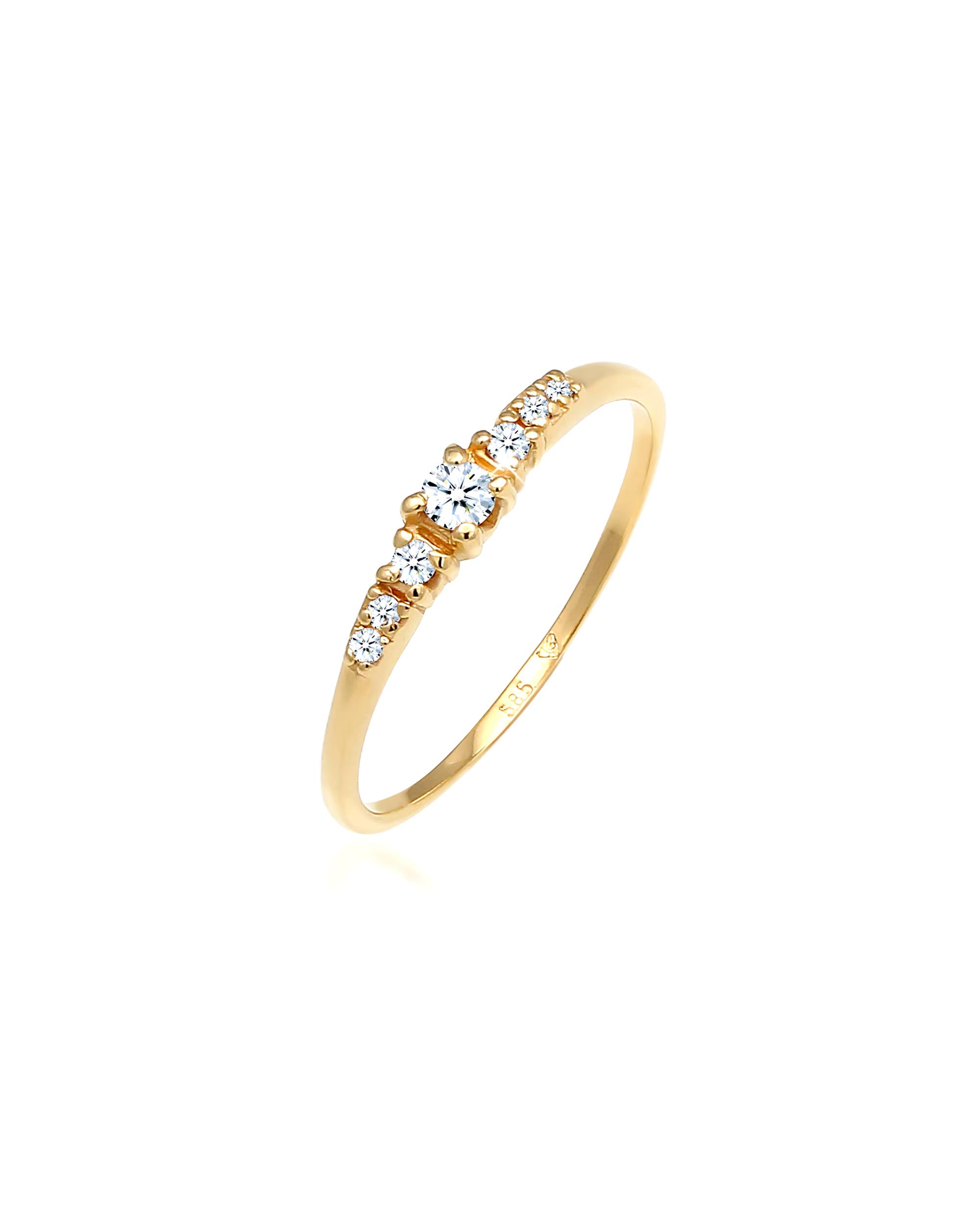 Elli DIAMONDS ring engagement ring diamonds (0.11 ct) 585 white gold