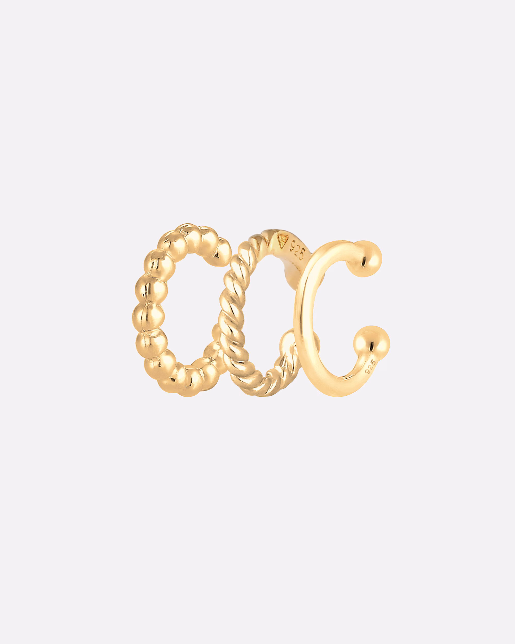 Elli Ear Cuff Earcuff Set of 3 Ball Geo Minimal 925 Silver