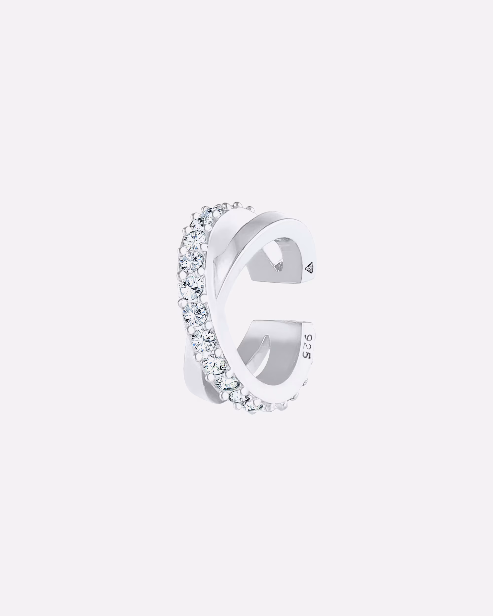 Elli Ear Cuff Earcuff Crossed Crystals 925 Silver