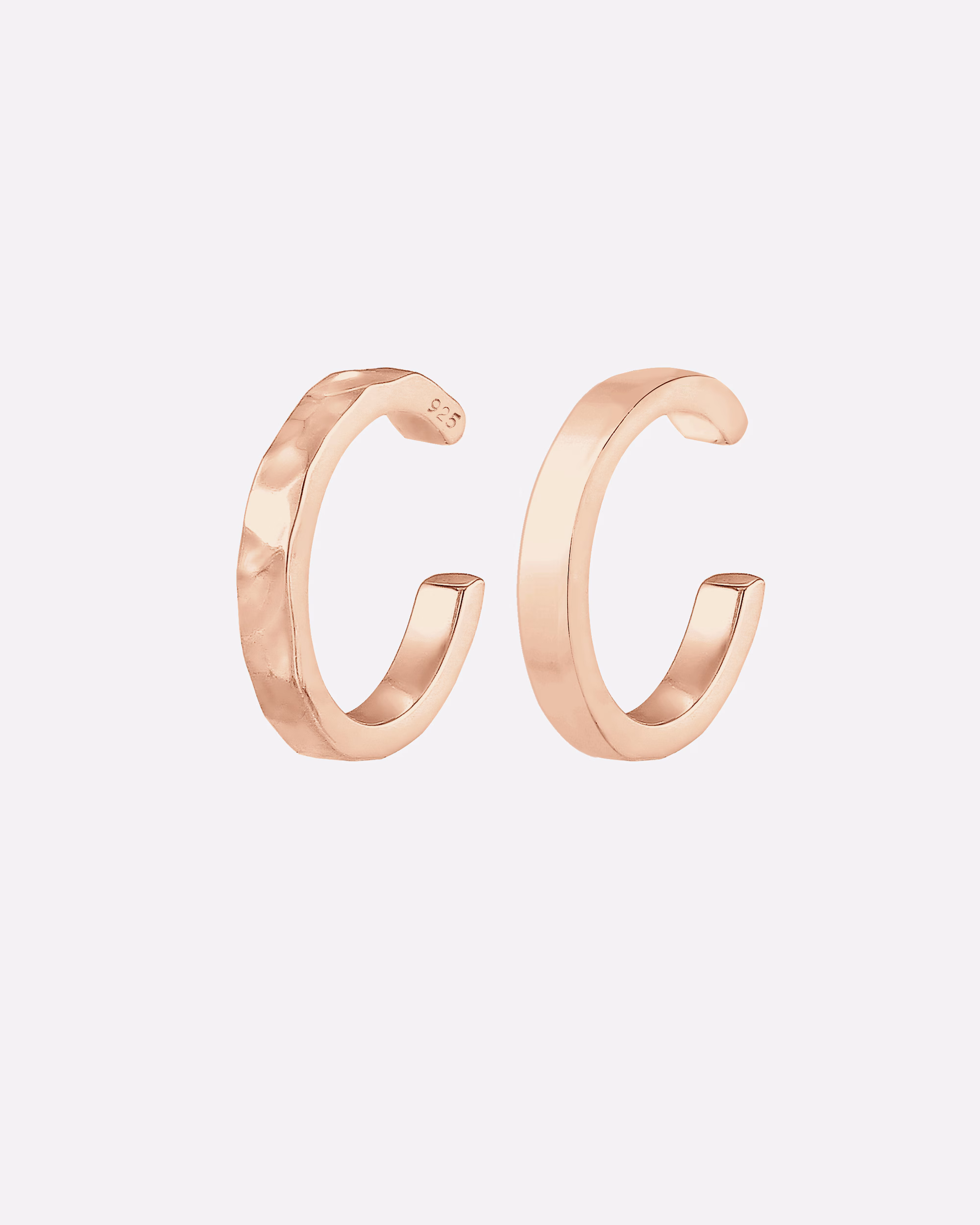 Elli Ear Cuff Earcuff Clamp Set of 2 Geo-Organic Look 925 Silver