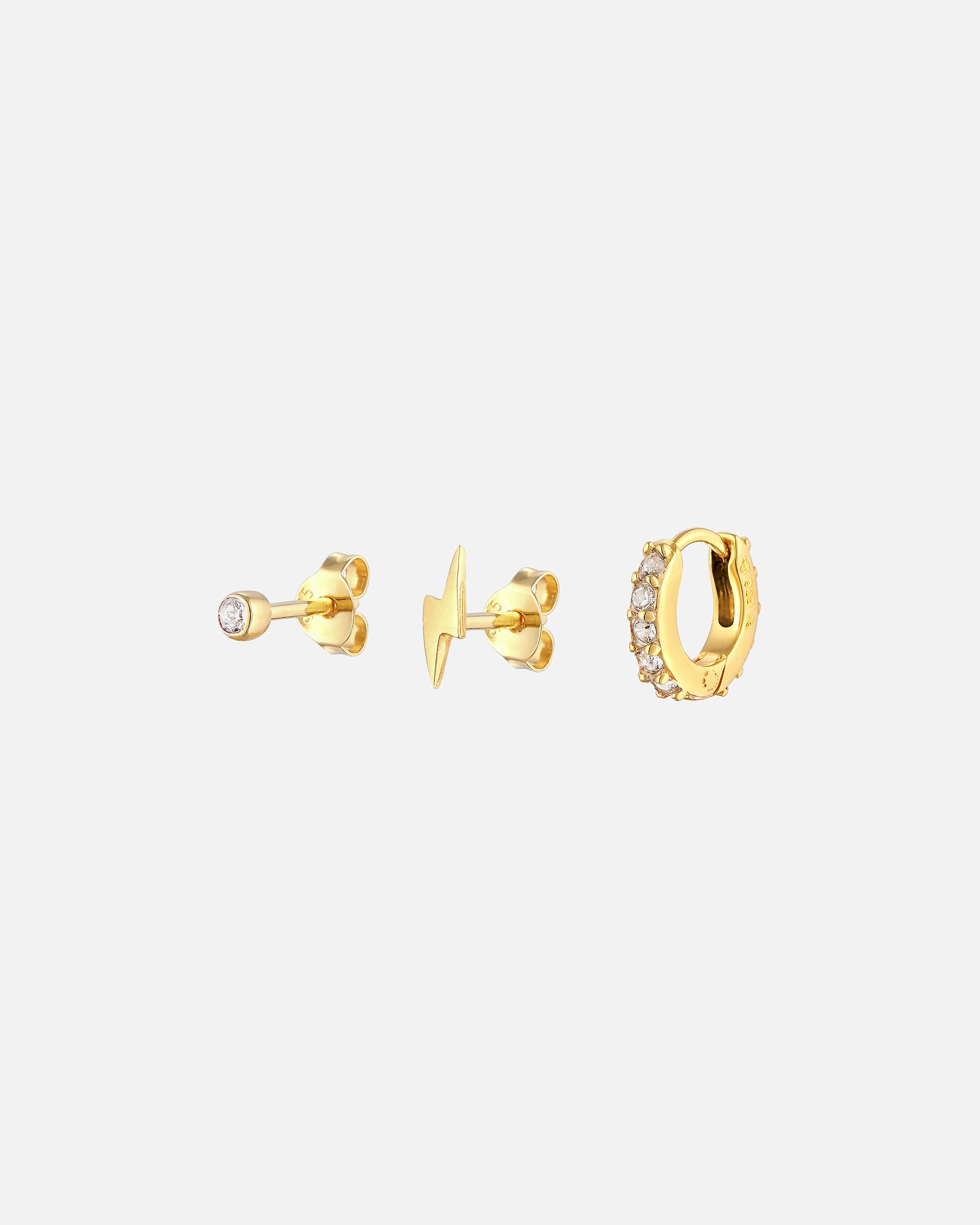 Elli Ear Cuff Crystals Lightning Creole Set of 3 925 Silver