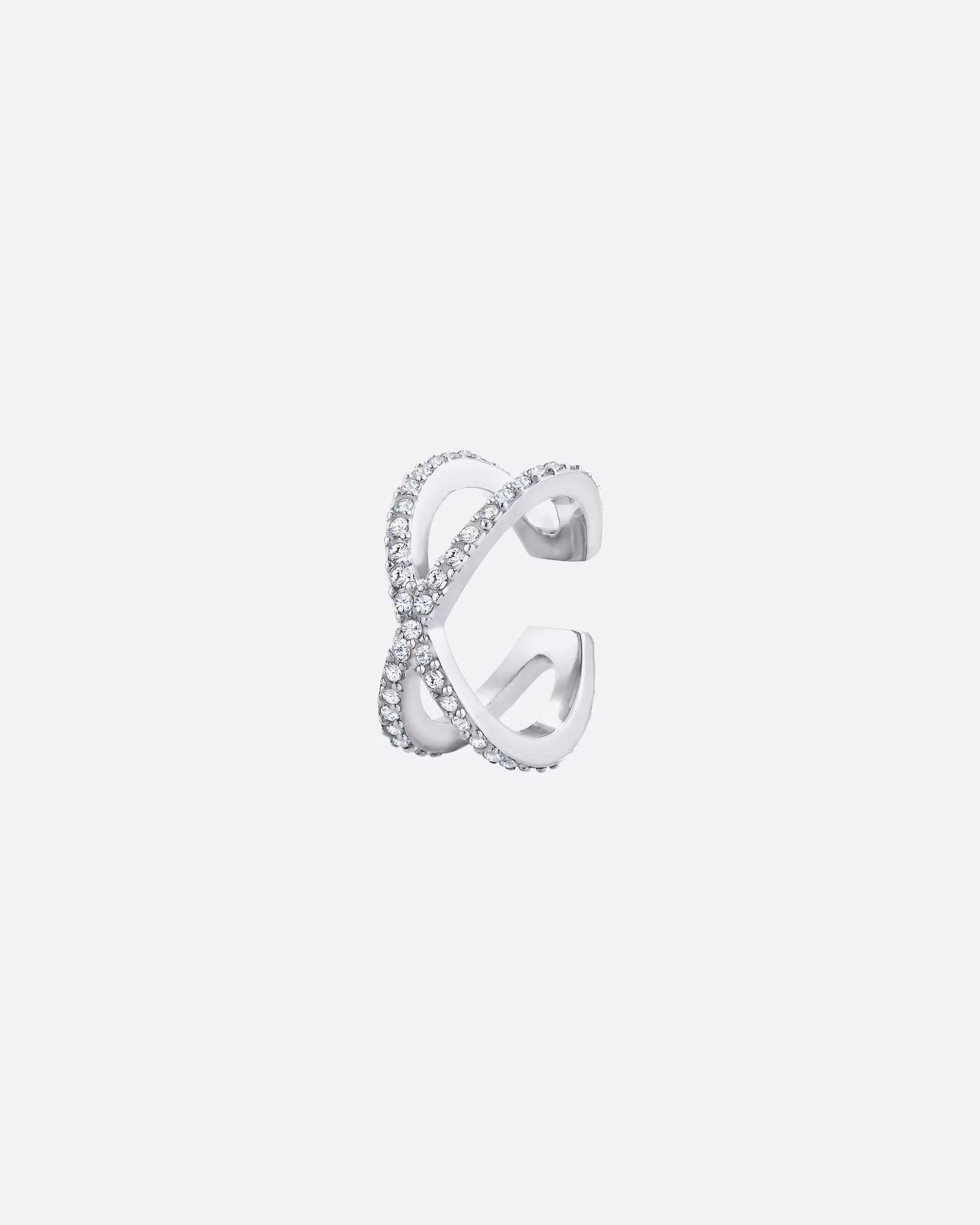Elli Ear Cuff Single Earcuff Cross Crystals 925 Silver