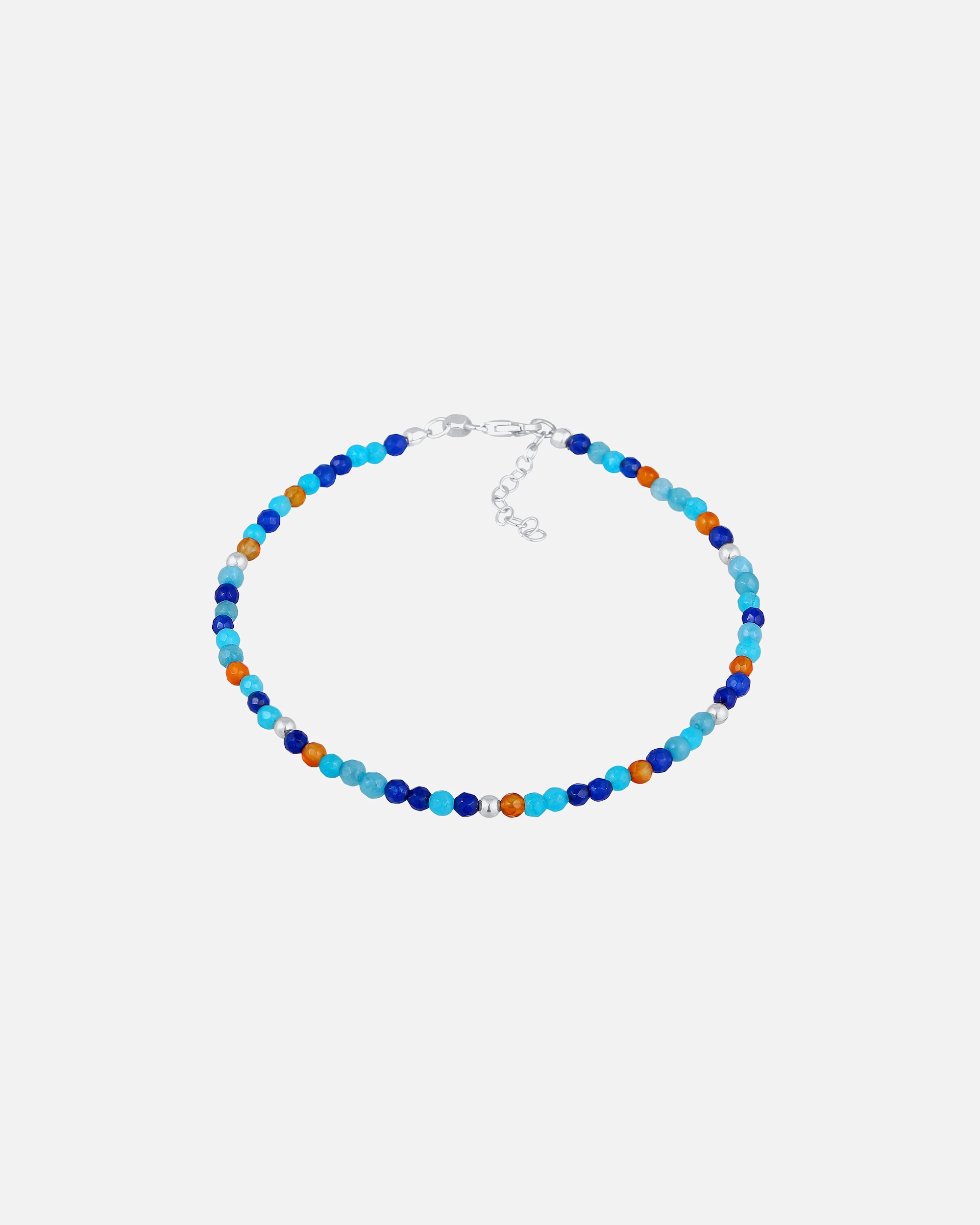Elli foot jewelry agate balls blue colorful 925 silver