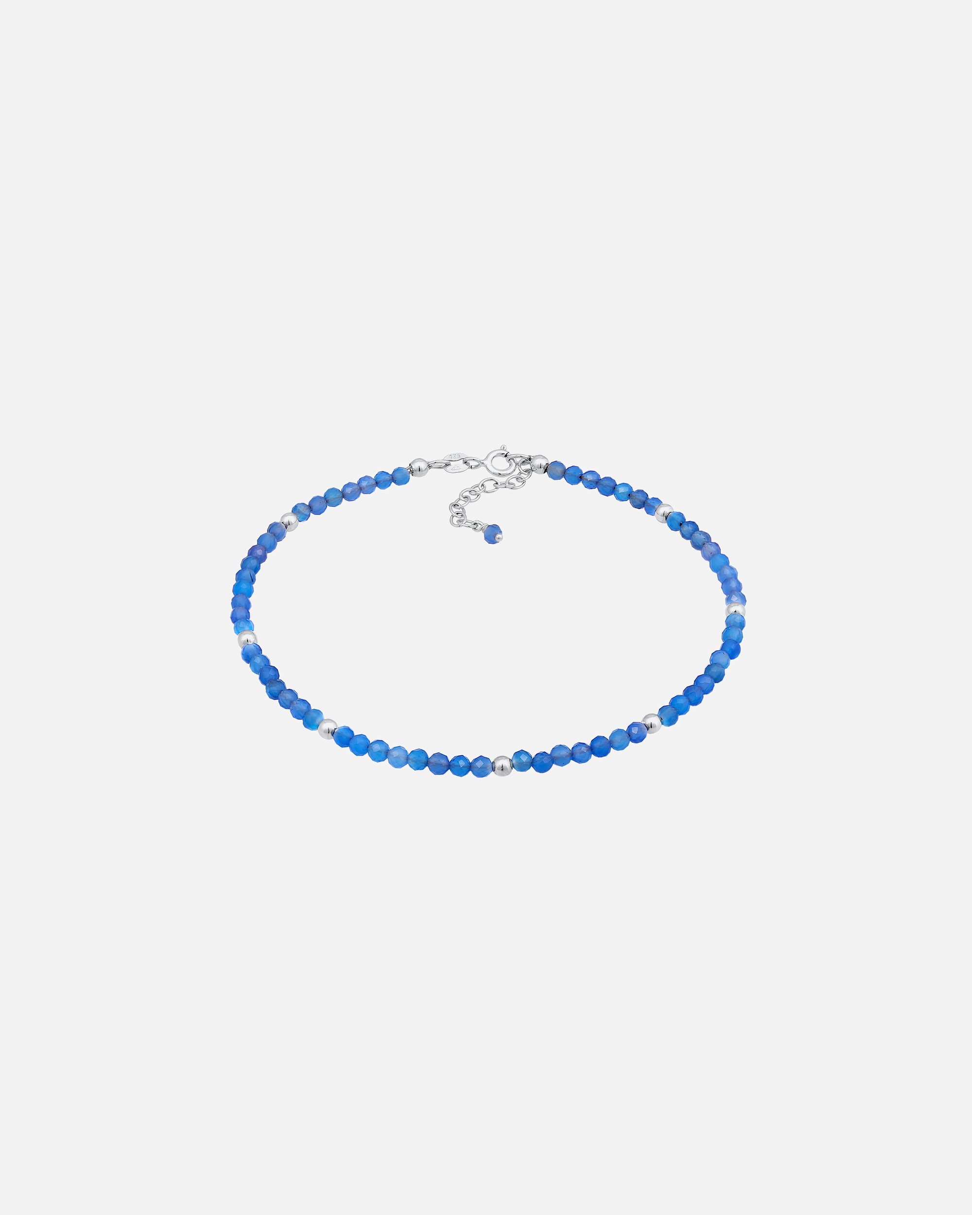 Elli foot jewelry agate beads blue summer beach 925 silver