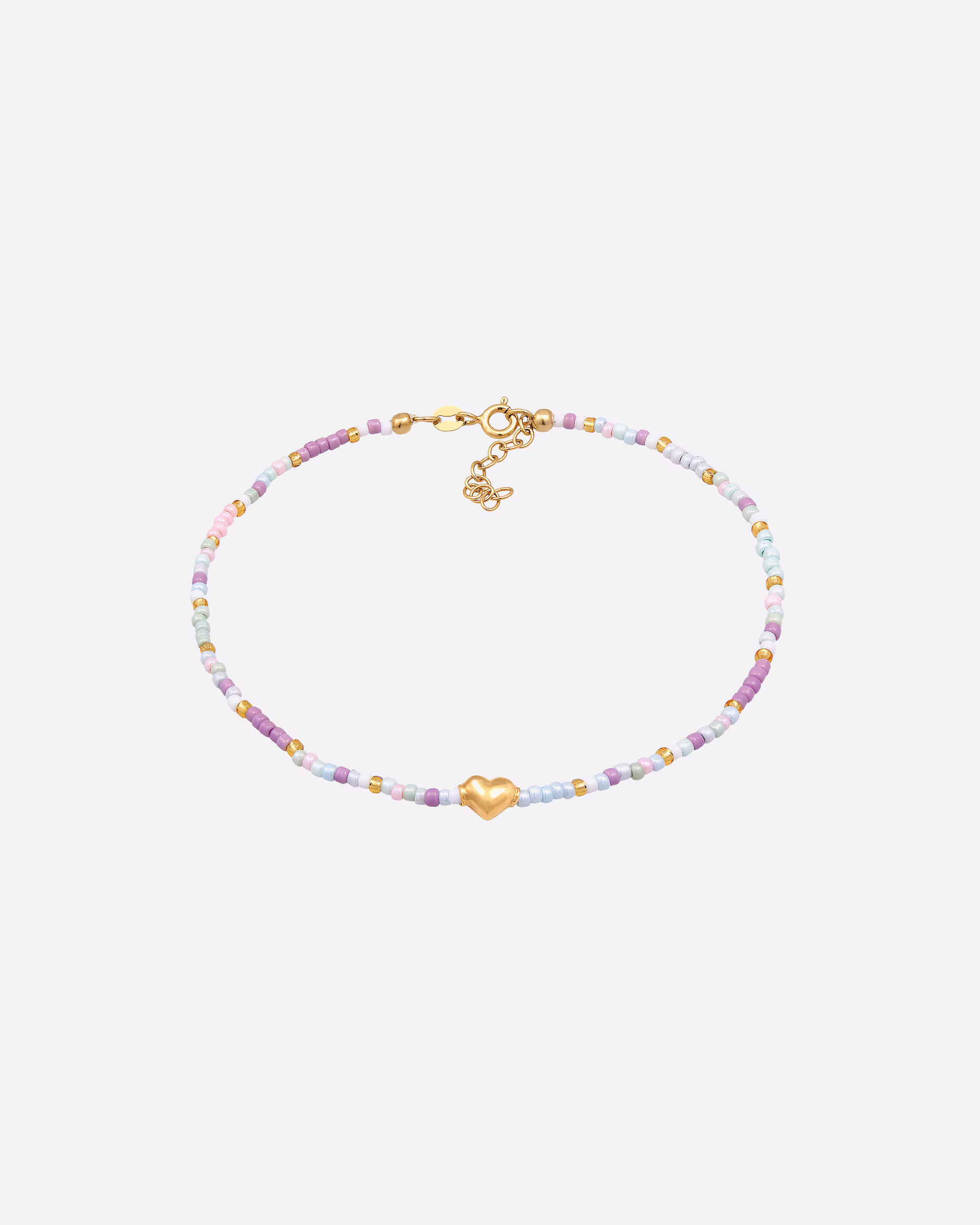 Elli foot jewelry heart glass beads summer style 925 silver