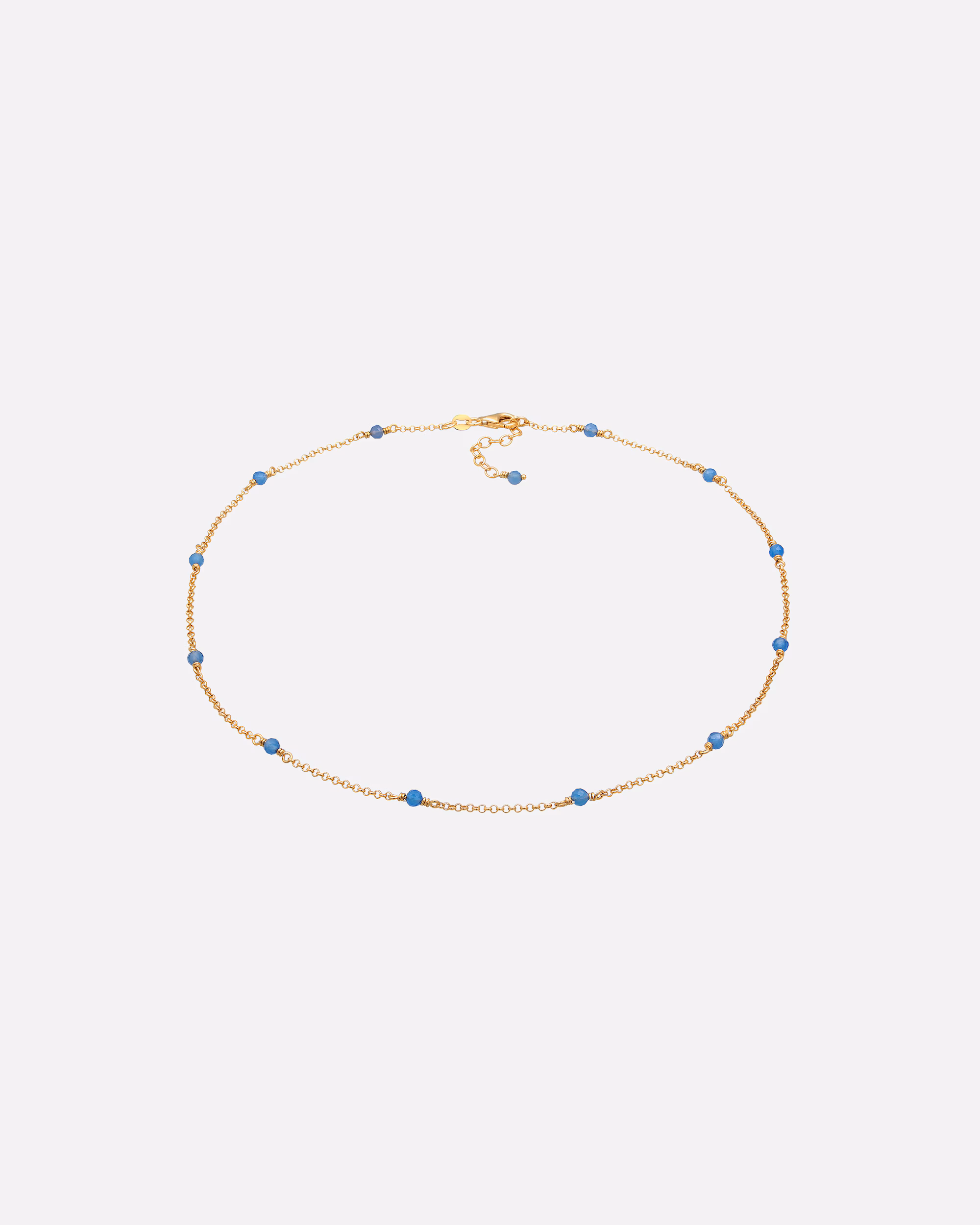 Elli necklace agate blue 925 silver gold plated