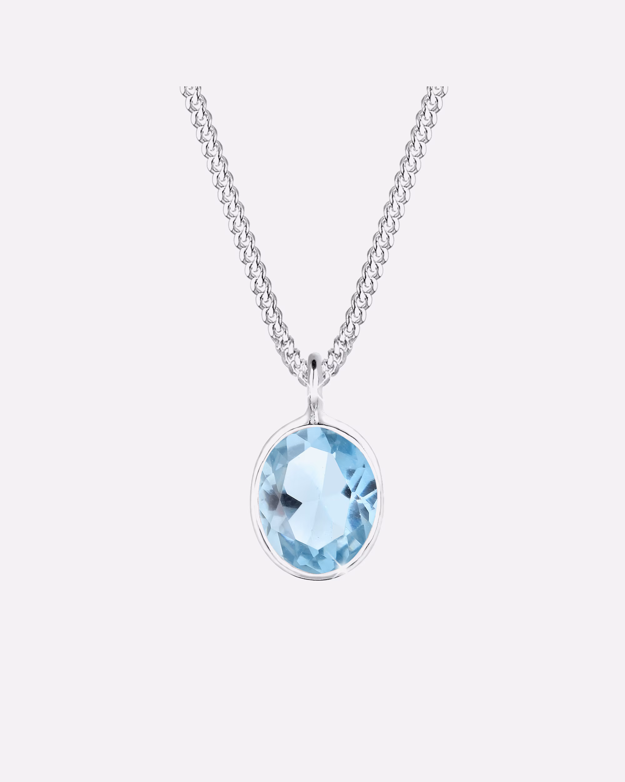 Elli Necklace Geo Oval Topaz Gemstone Precious 925 Sterling Silver