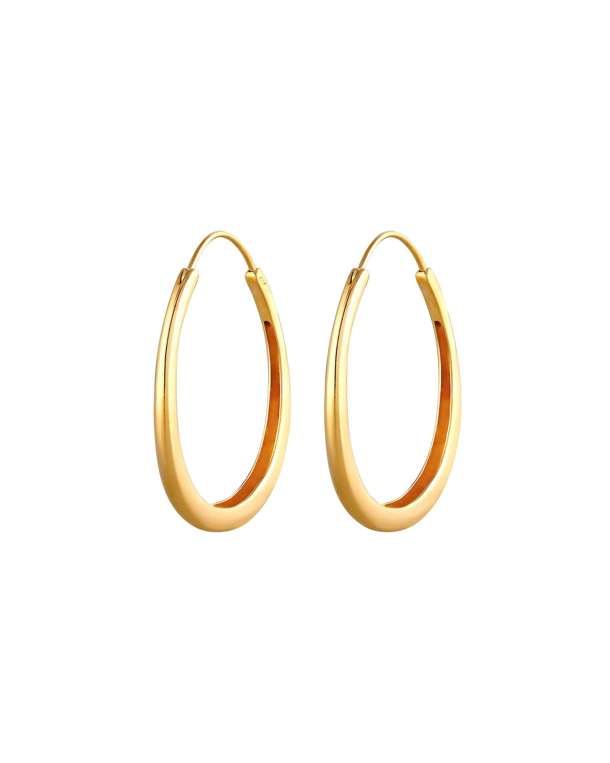 Elli earring basic hoop earrings pendant oval geo trend 925 silver