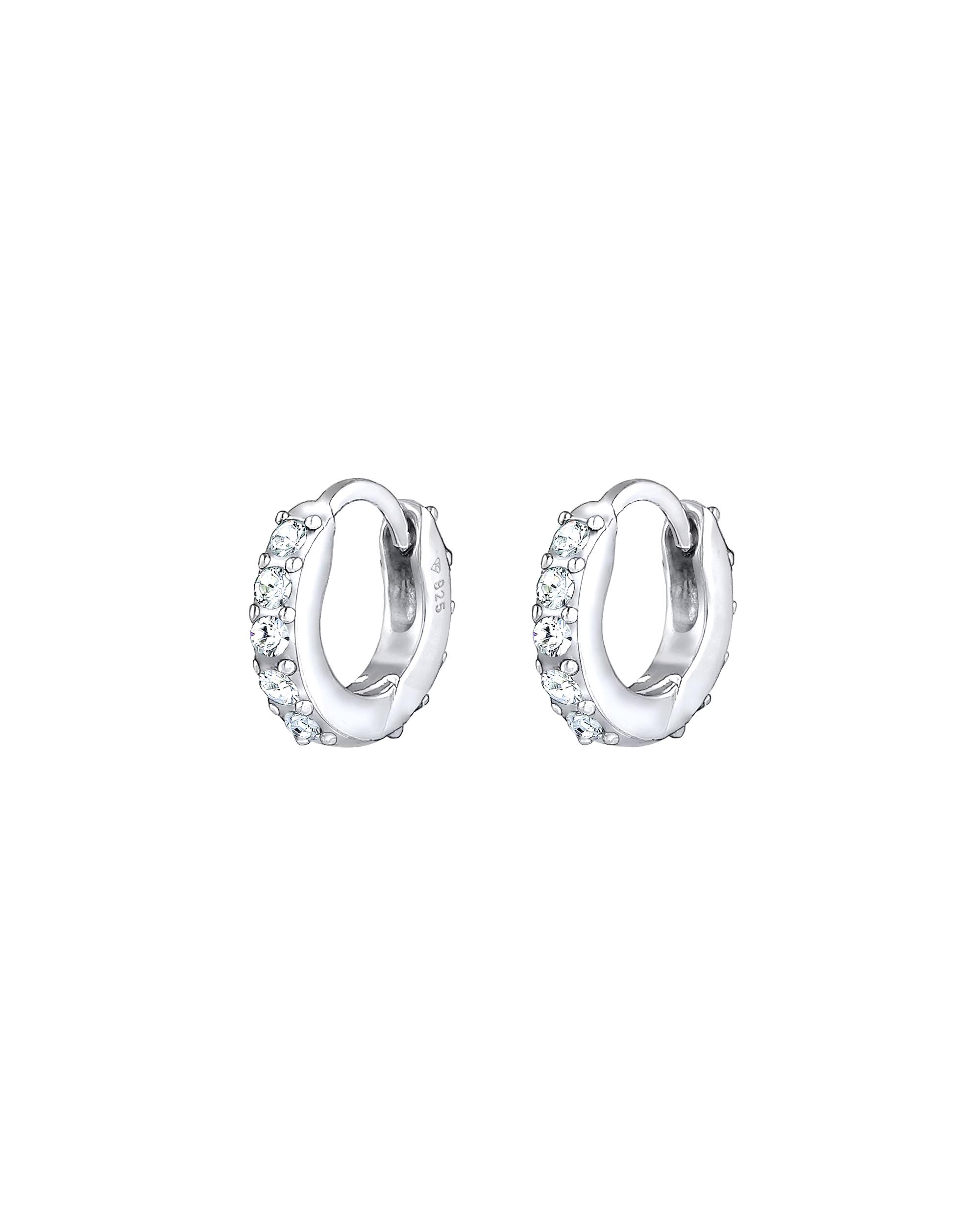 Elli earring hoop earrings minimal crystals 925 silver