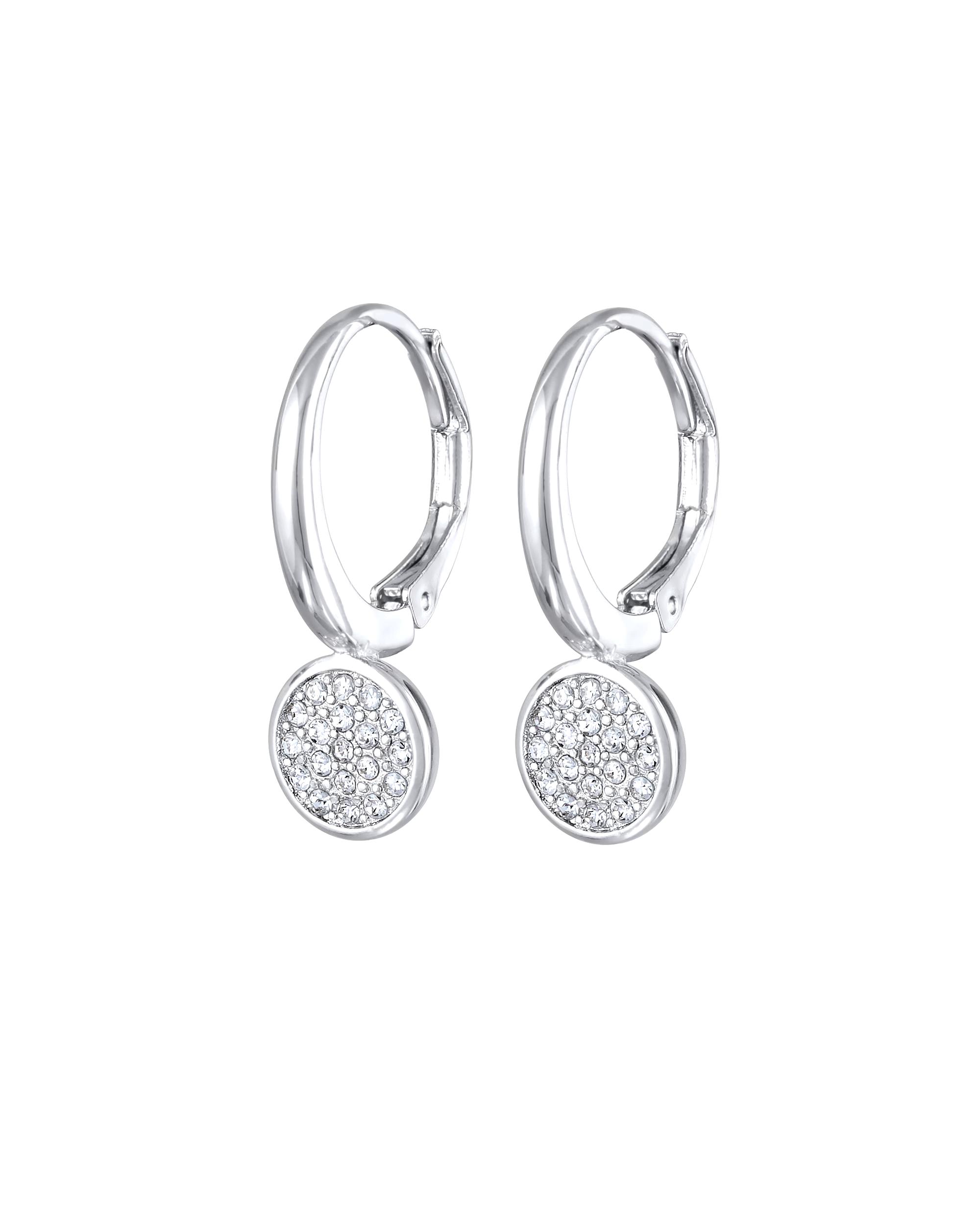 Elli earring hoop earrings crystal pendant color silver