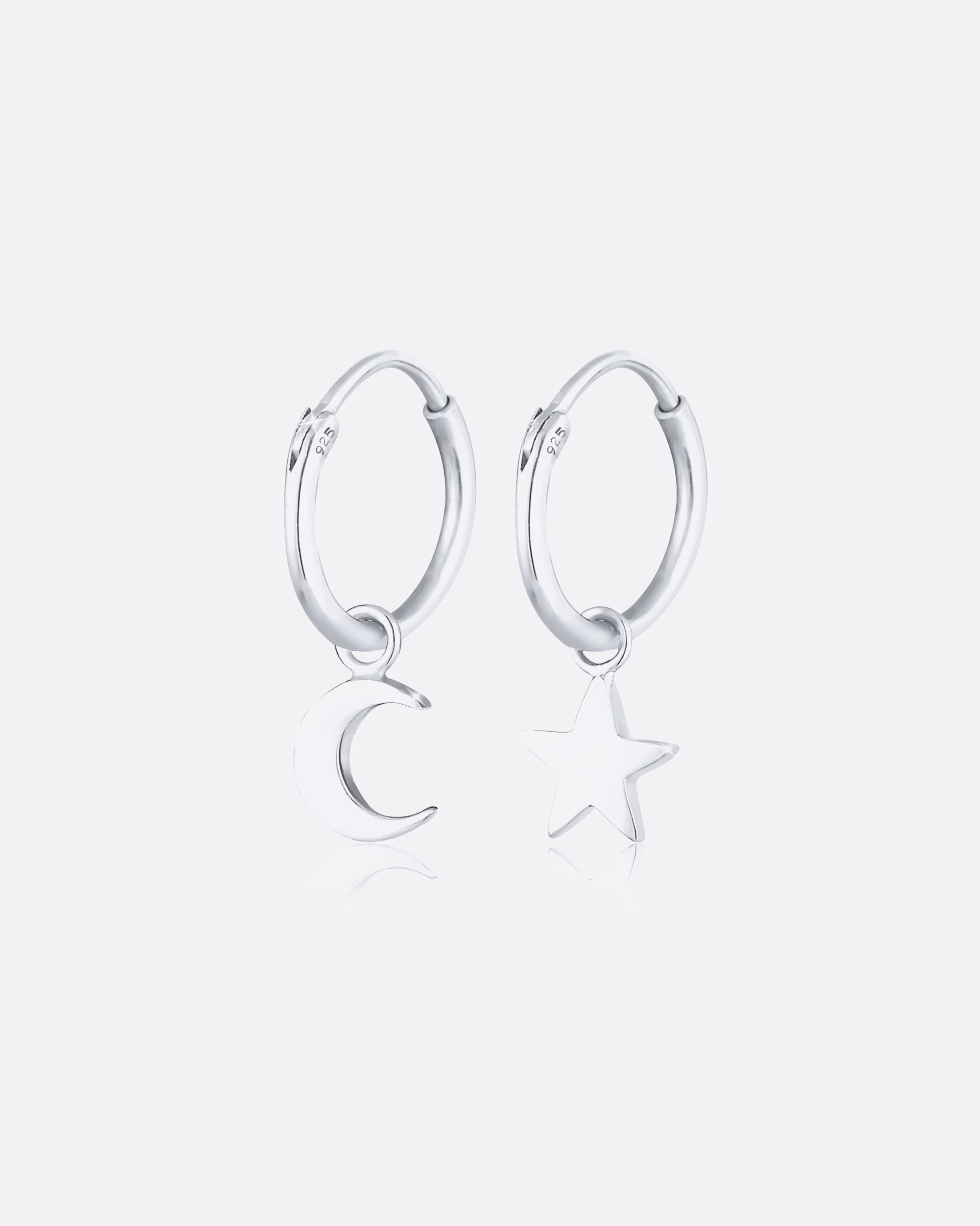 Elli earring hoop earrings star moon astro look 925 silver
