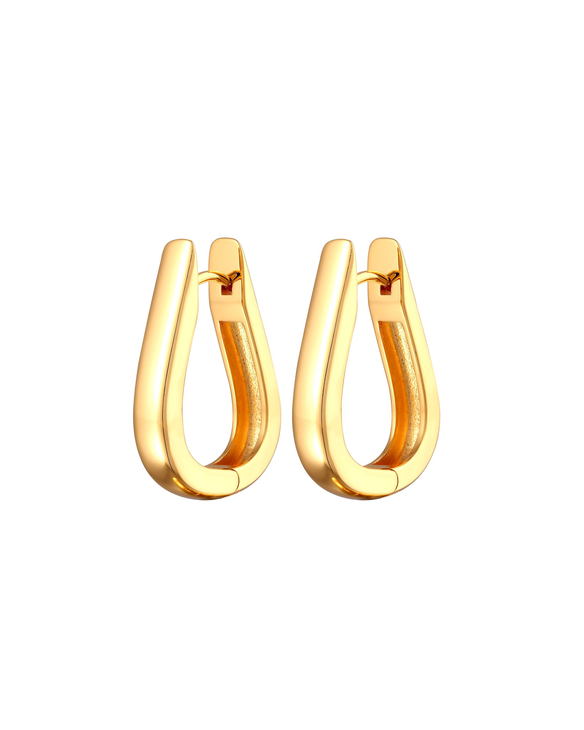Elli earring hoop earrings oval brass