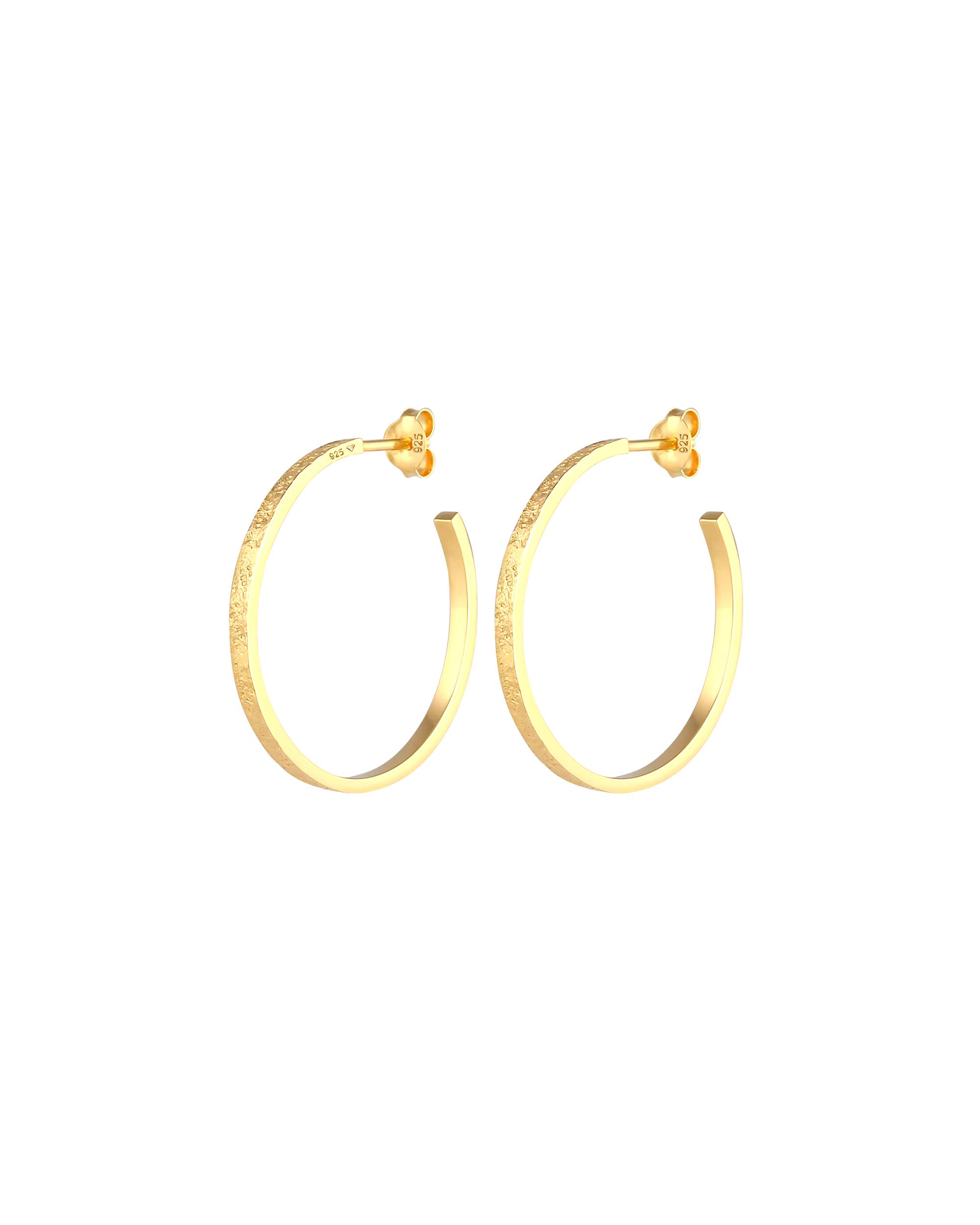 Elli earring hoop earrings plug basic hammered 925 silver