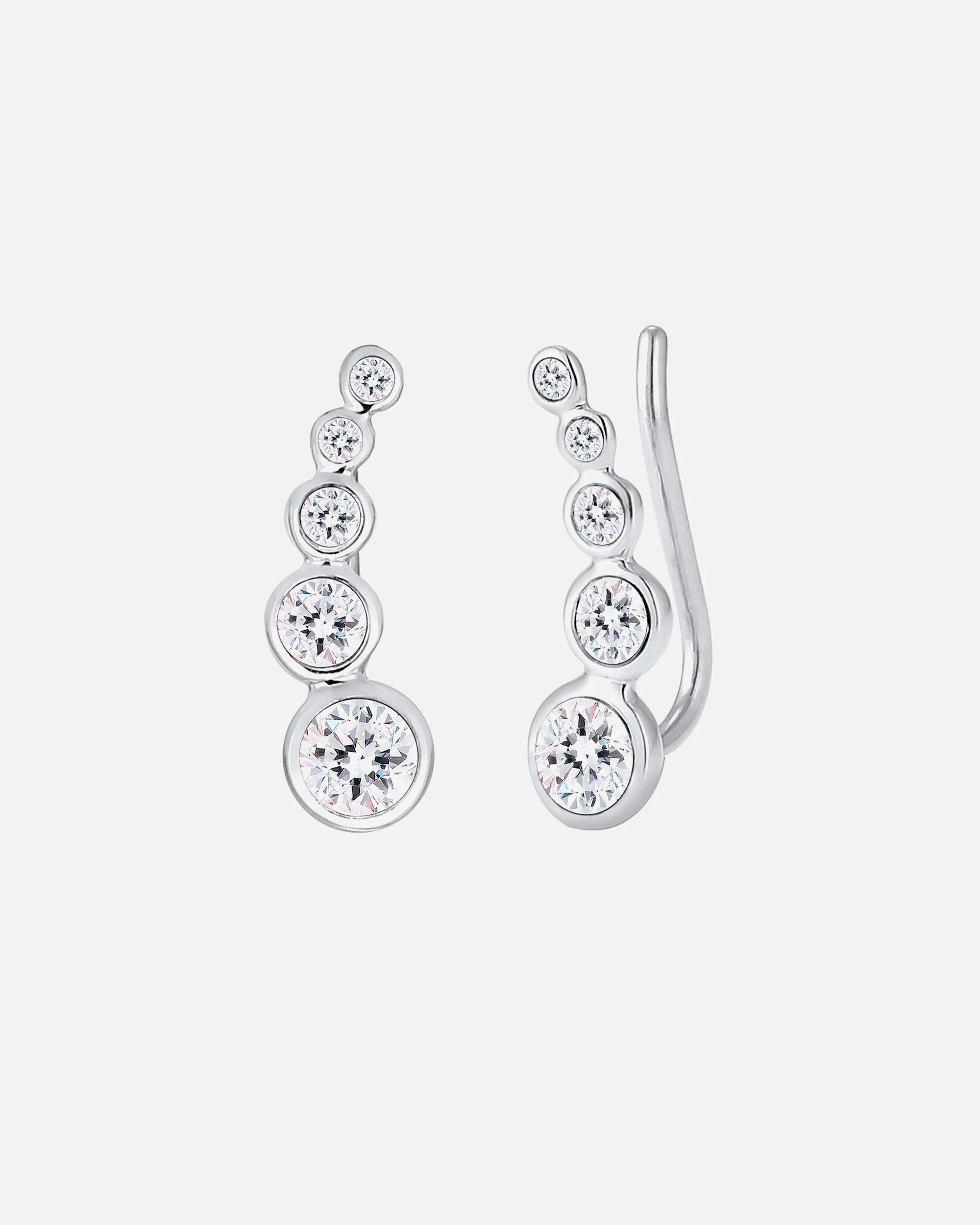 Elli Earring Earclimber Geo Crystals 925 Silver