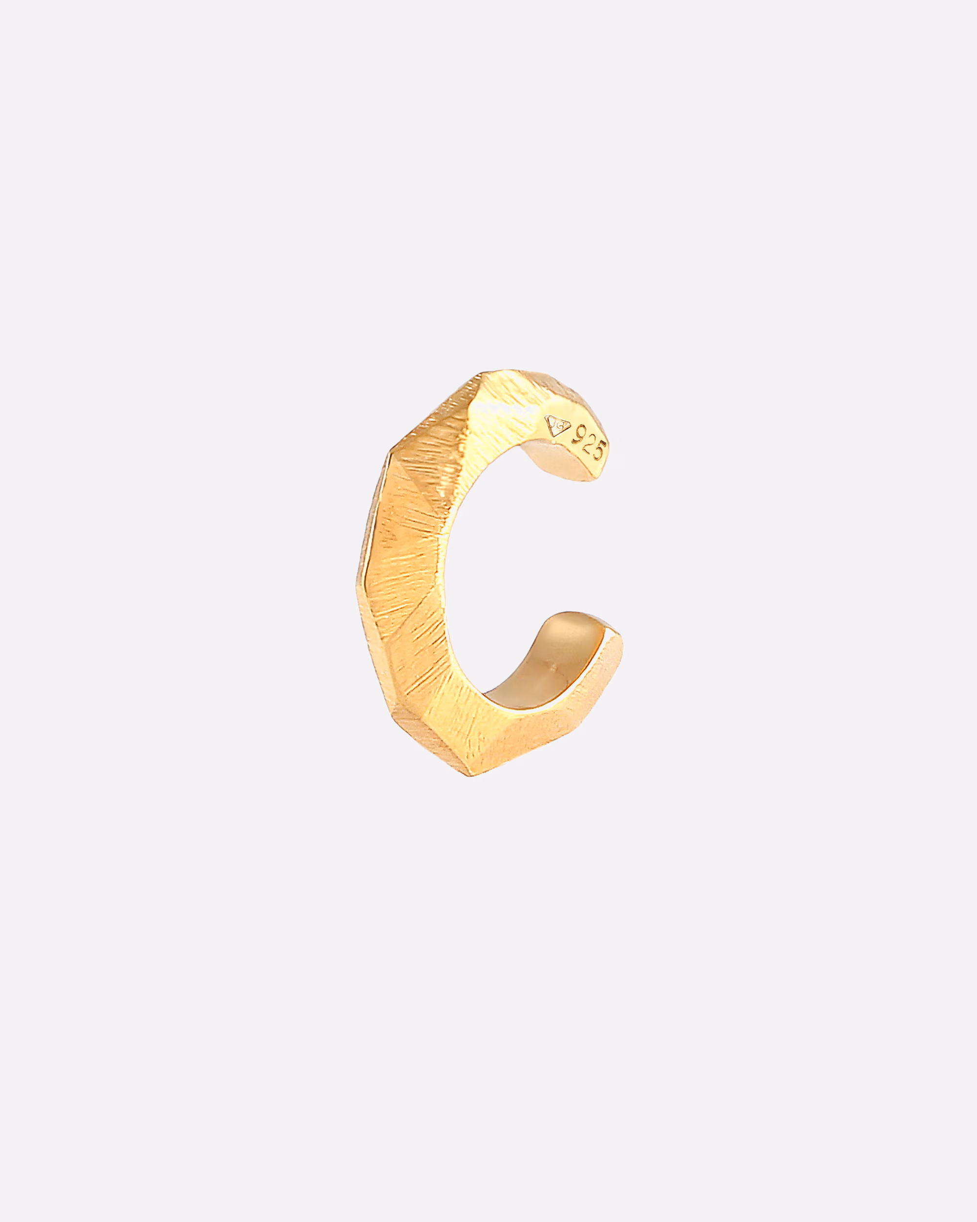 Elli Earring Earcuff Clamp Single Faceted Look 925 Silver
