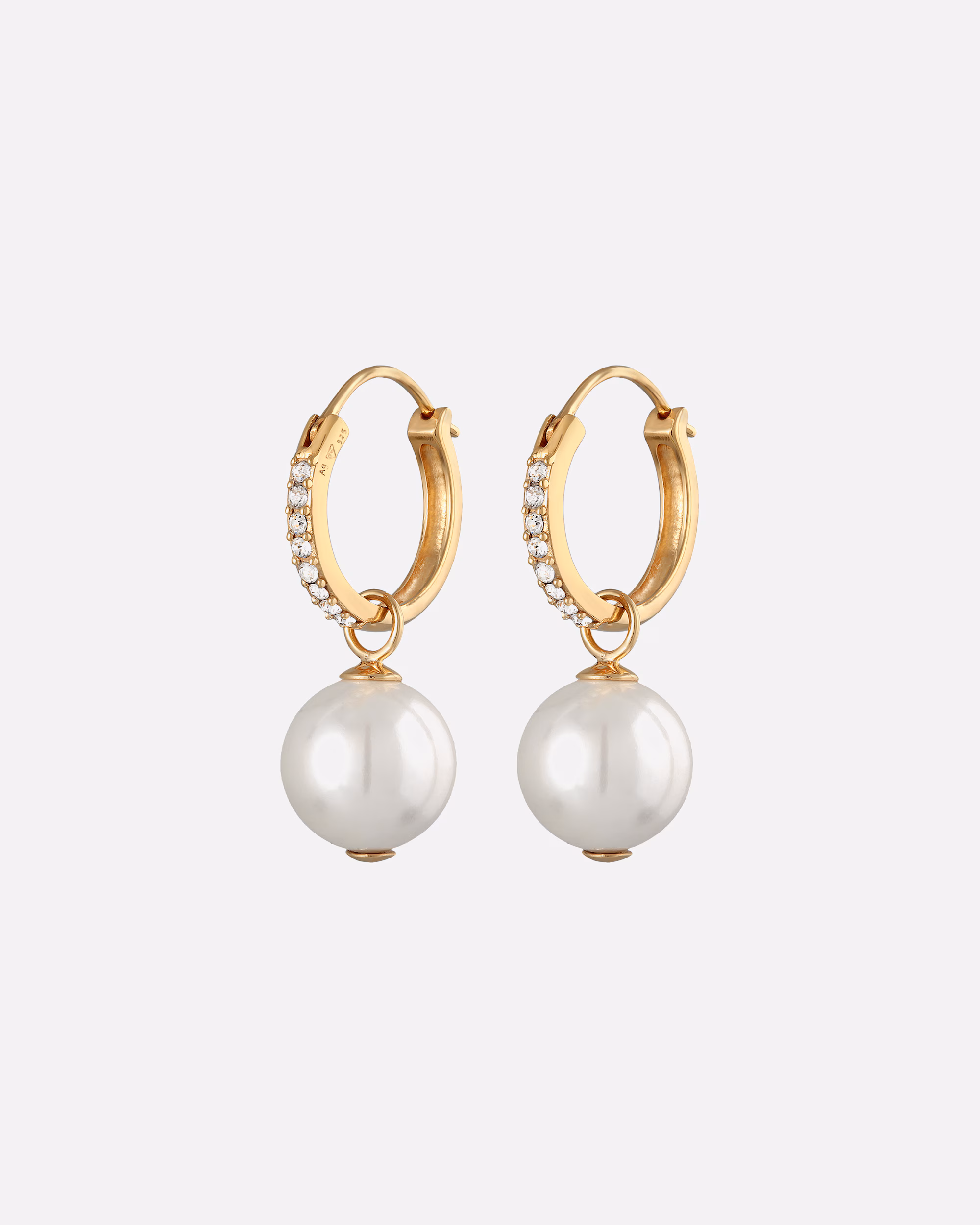Elli earring Elli earrings hoop earrings shell pearls crystals 925 silver