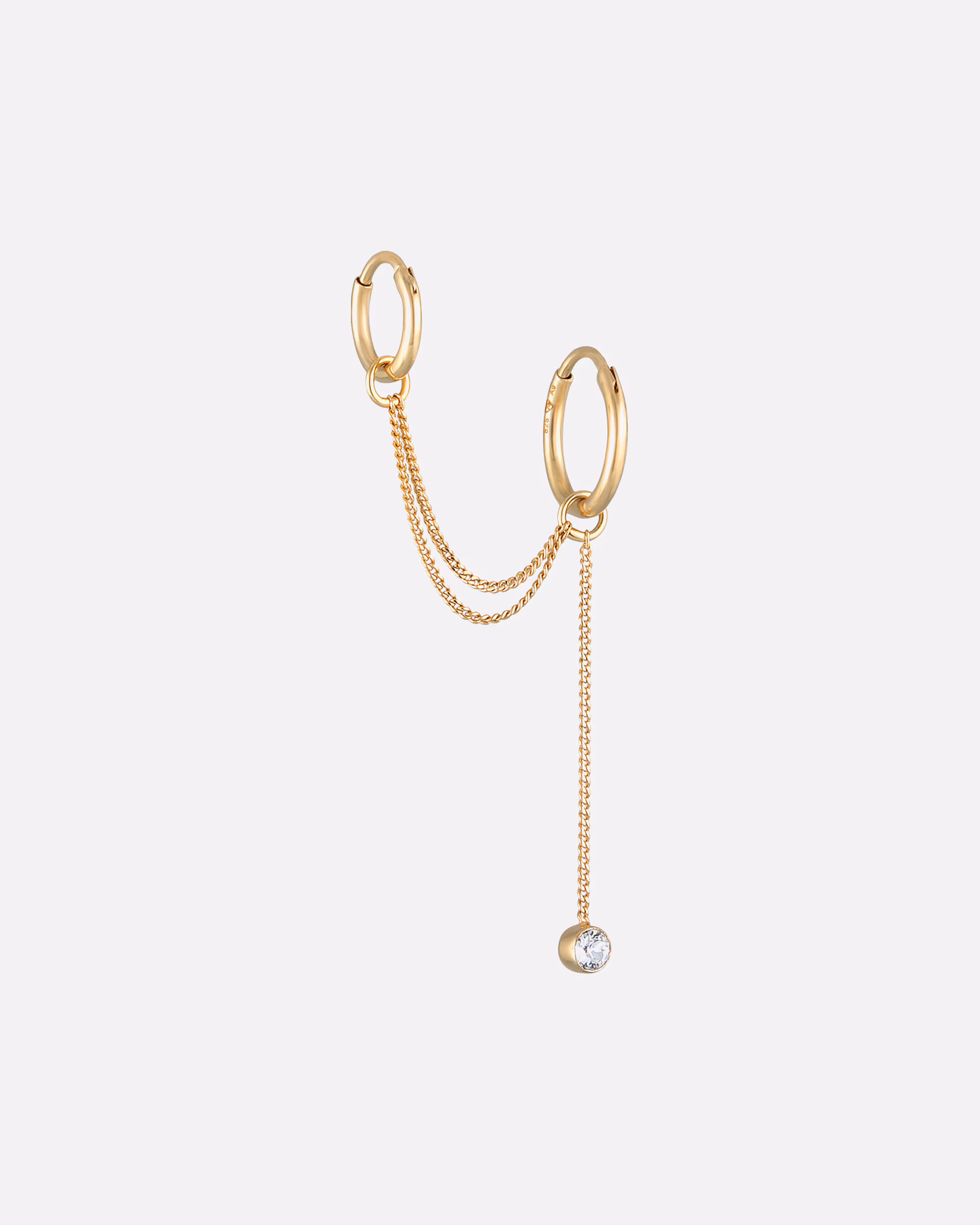 Elli Earring Elli Earrings Ear Chain Hoop Earrings Crystal Modern 925 Silver